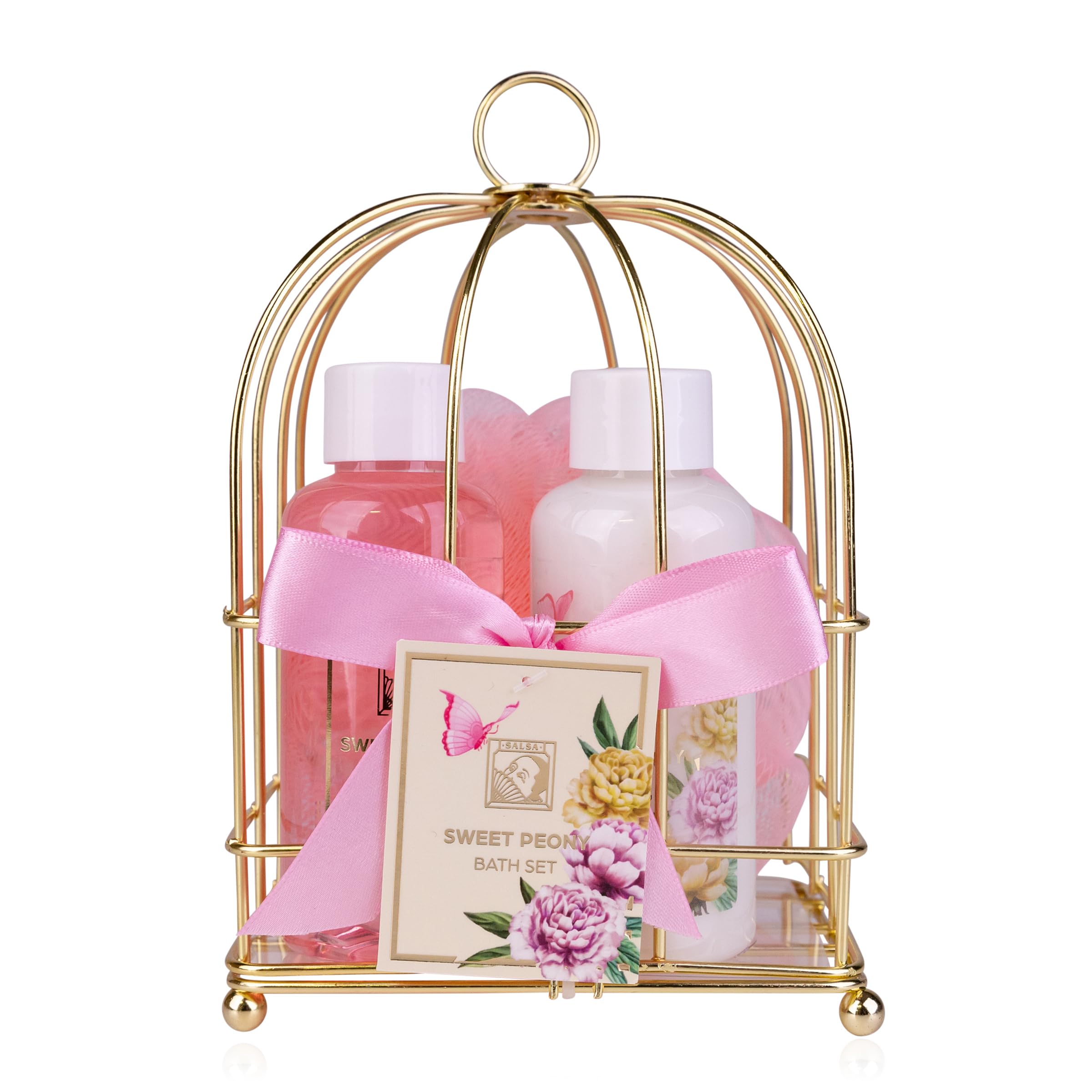 Accentra Shower Set SWEET PEONY Women 3 Pieces Gift Set Metal BasketMother's Day St XPAR3000 Set
