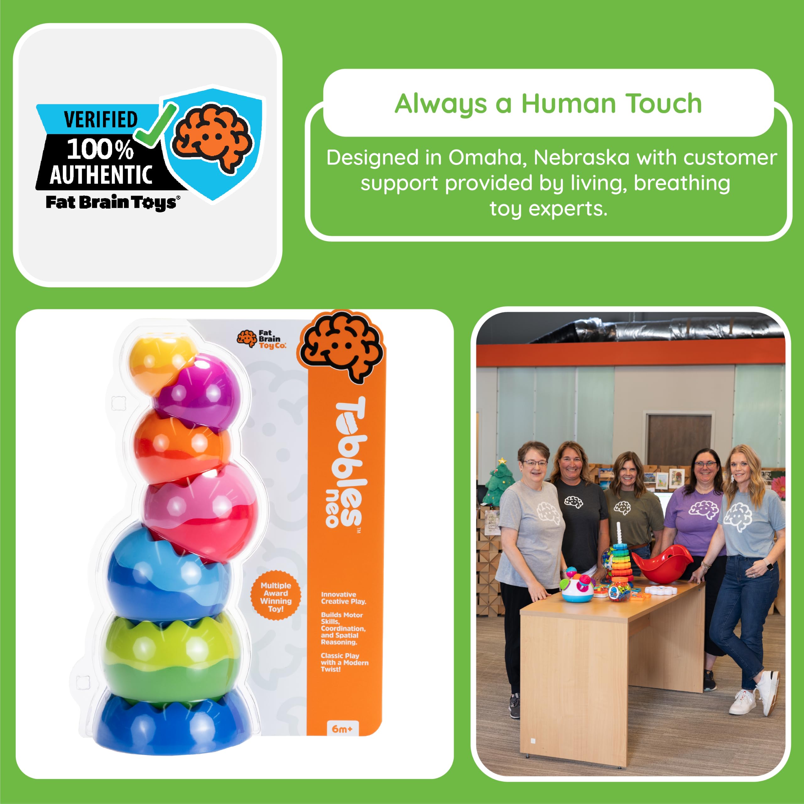 Fat Brain Tobbles Neo, Fat Brain Toys, Stacking Toys for Toddlers, Stacking Toy with Colours, Soft Surface for Sensory Development, Educational Toys for Boys and Girls Aged 6 Months and Older