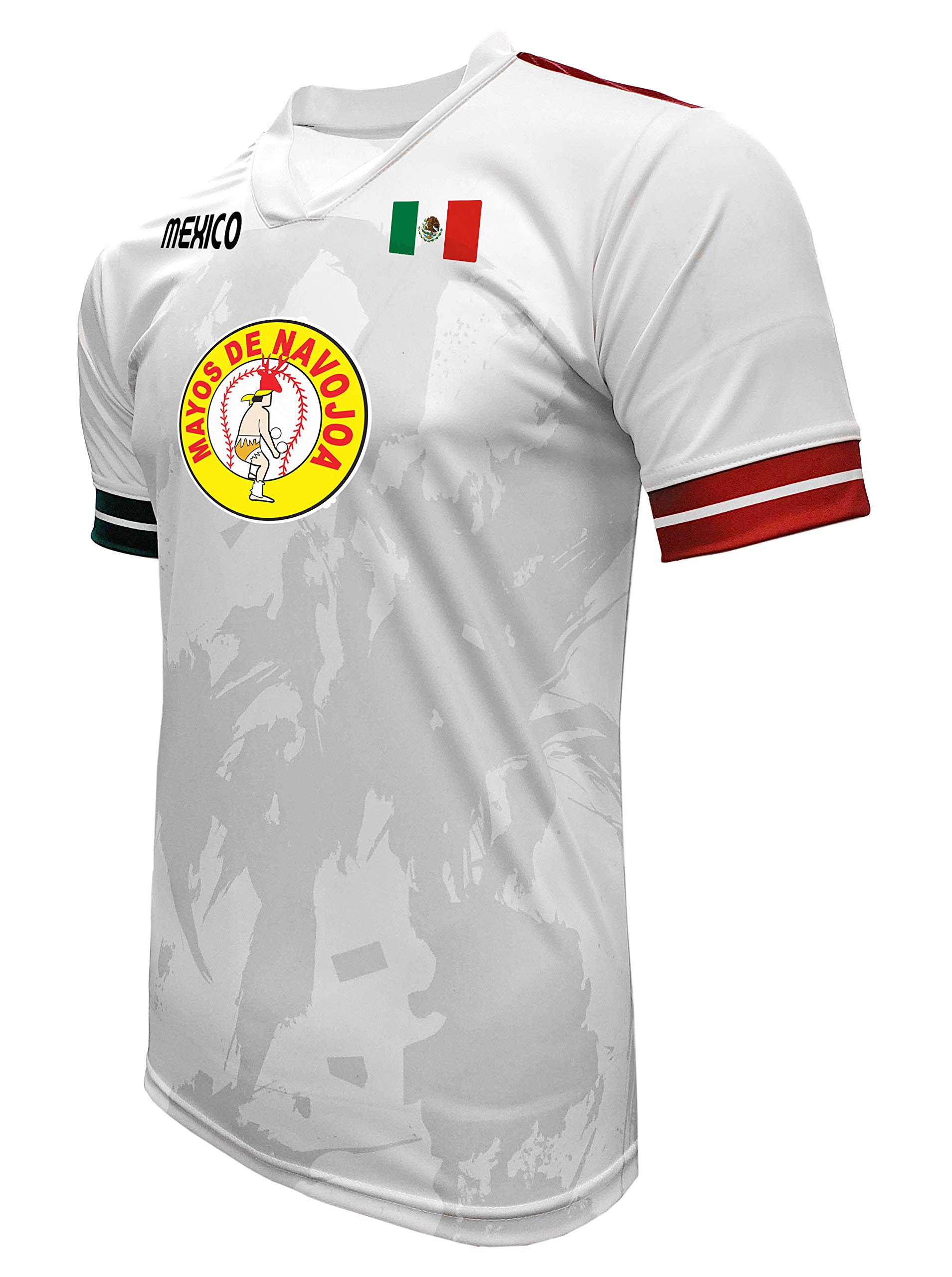 ARZA Jersey Mayos de Navojoa DTF Logo Design Mexico White Short Sleeve for Men (US, Alpha, Large, Regular, Regular, White)