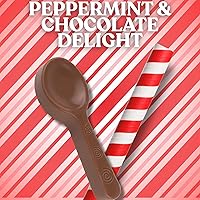 Vista 5 de Pajitas de bastón de caramelo de menta con cucharas de chocolate con leche belga, suministros de barra de cacao caliente, golosinas de relleno