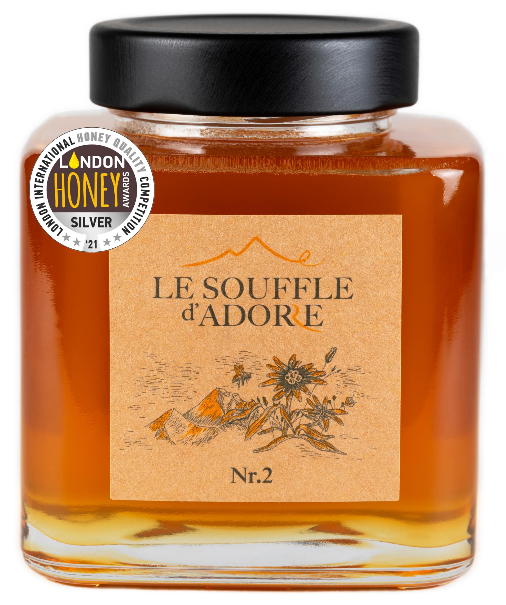 Le Souffle d'Adore Sélection | Miel de Tilleul 100% Naturel – Cru et Non Pasteurisé – Pur, Crémeux et Doux – Sans Sucre ni Additifs – Pot en Verre Premium 500 g – Cadeau Gourmet