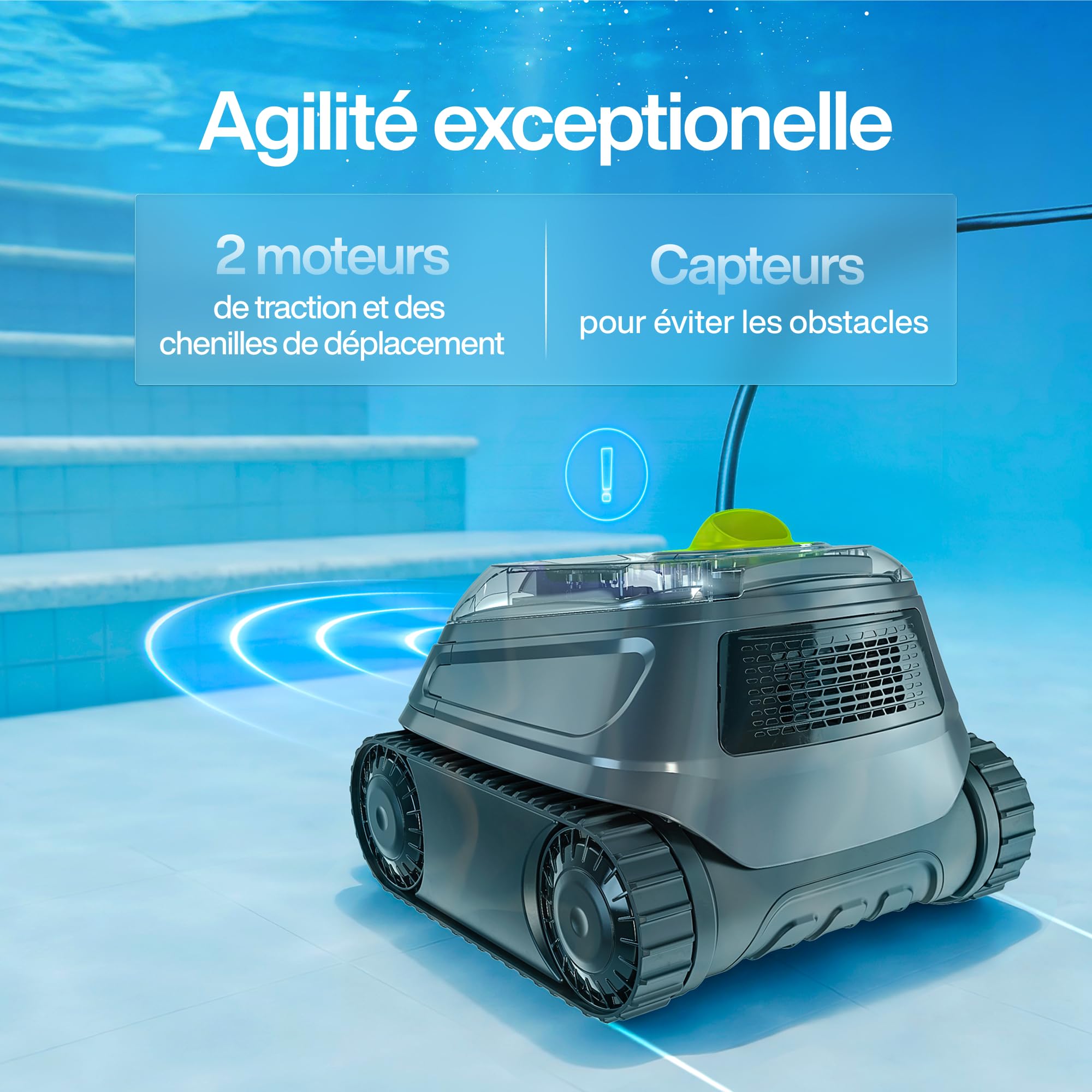 Zodiac CNX 2020. Robot Nettoyeur de Fond avec Câble. Piscines jusqu'à 50m²