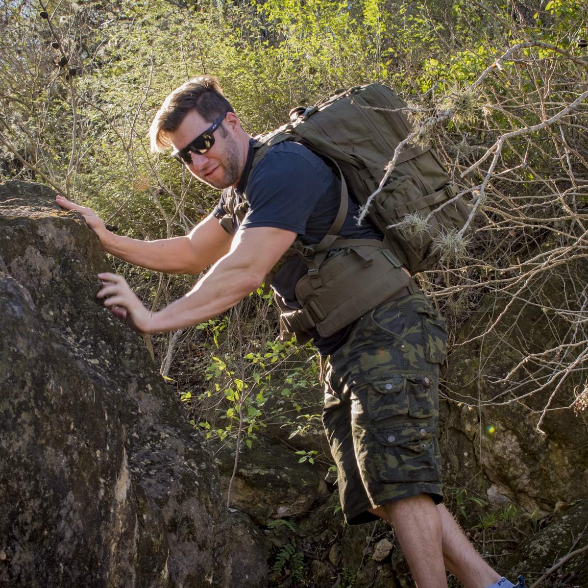 Tactical Assault Pack - Combat Rucksack - 17" Military MOLLE Backpack 27L - Olive Drab