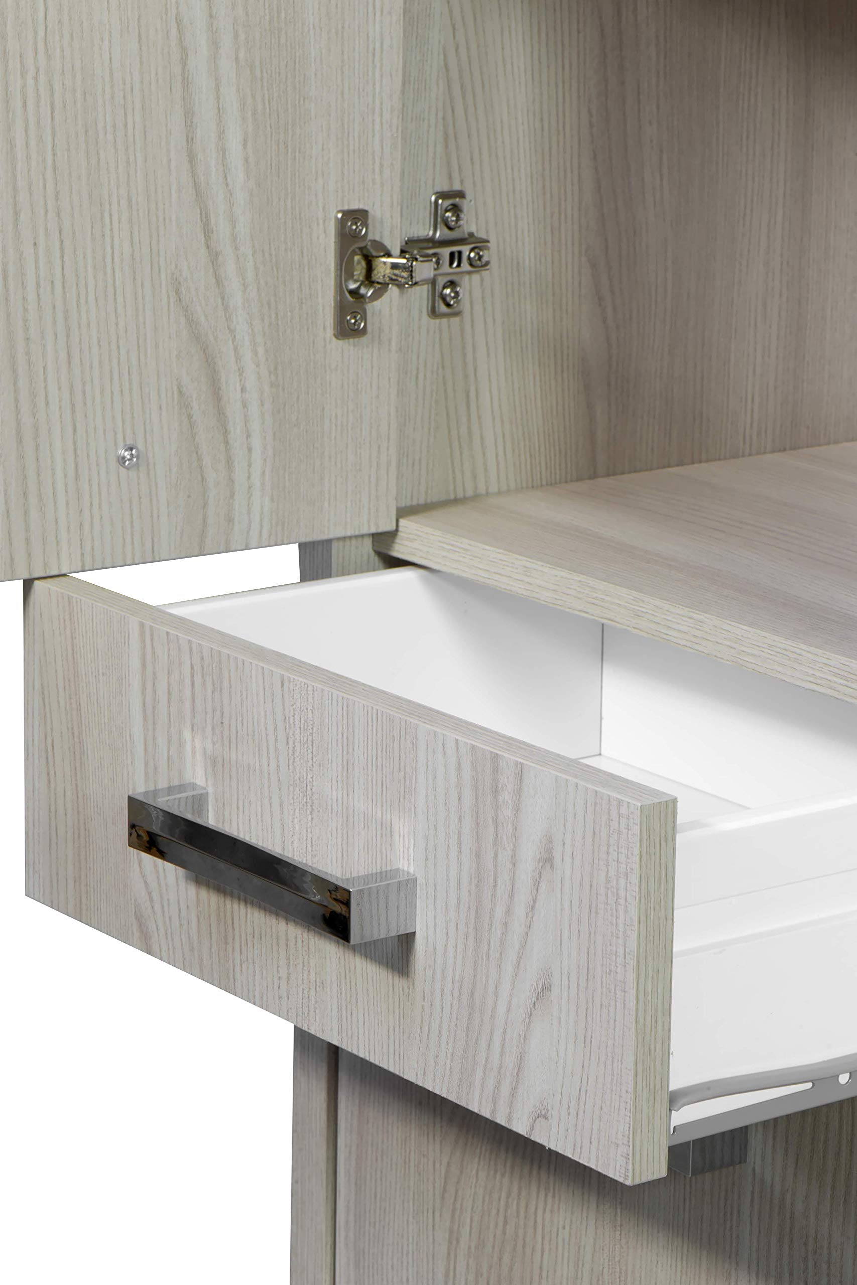 3400BCM Montato Armadio 3 ante + cassetto scocca spessore 25mm fintura bianco cemento 75,3L x 175H x 33P