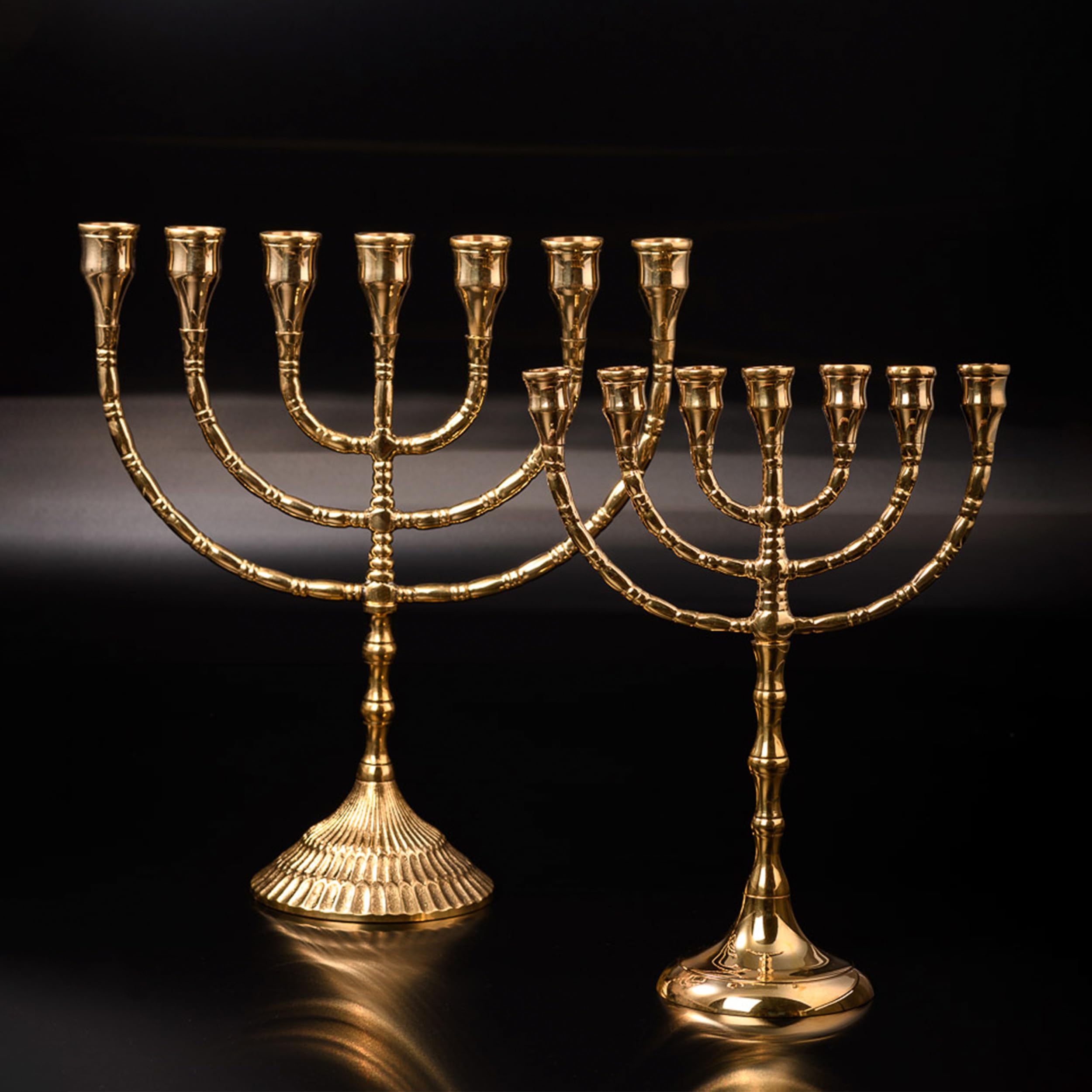 NKlaus Menorah in ottone fatto a mano portacandele 25 cm 2791