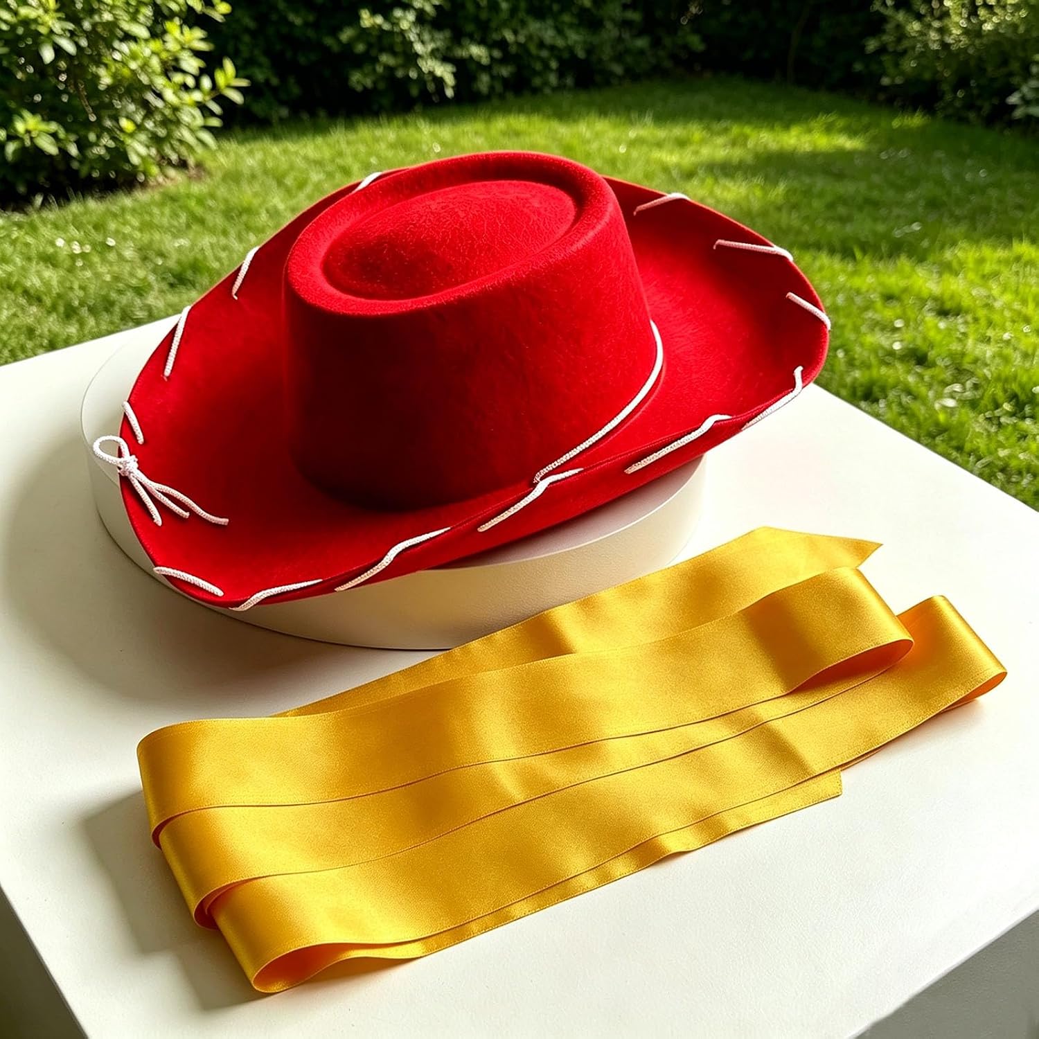 Cowgirl Hat Set,Western Cowboy Hats and Hair Scarf for Men Women | Wild West Wide Brim Cowgirl Hat for Halloween Cosplay Costume Themed Party