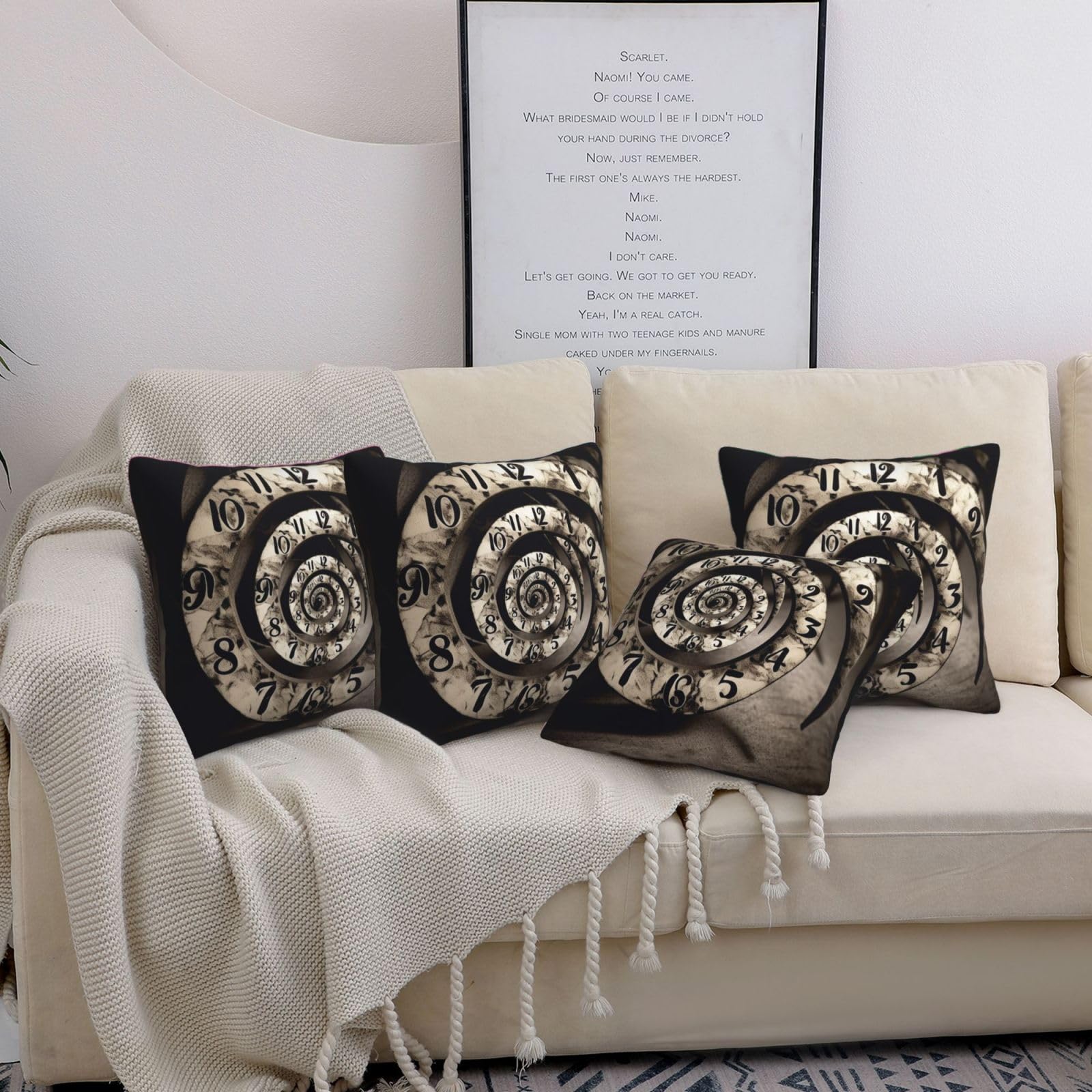 Housses de coussin pour salon et chambre lit moderne lot de 4 carrées 50x50cm