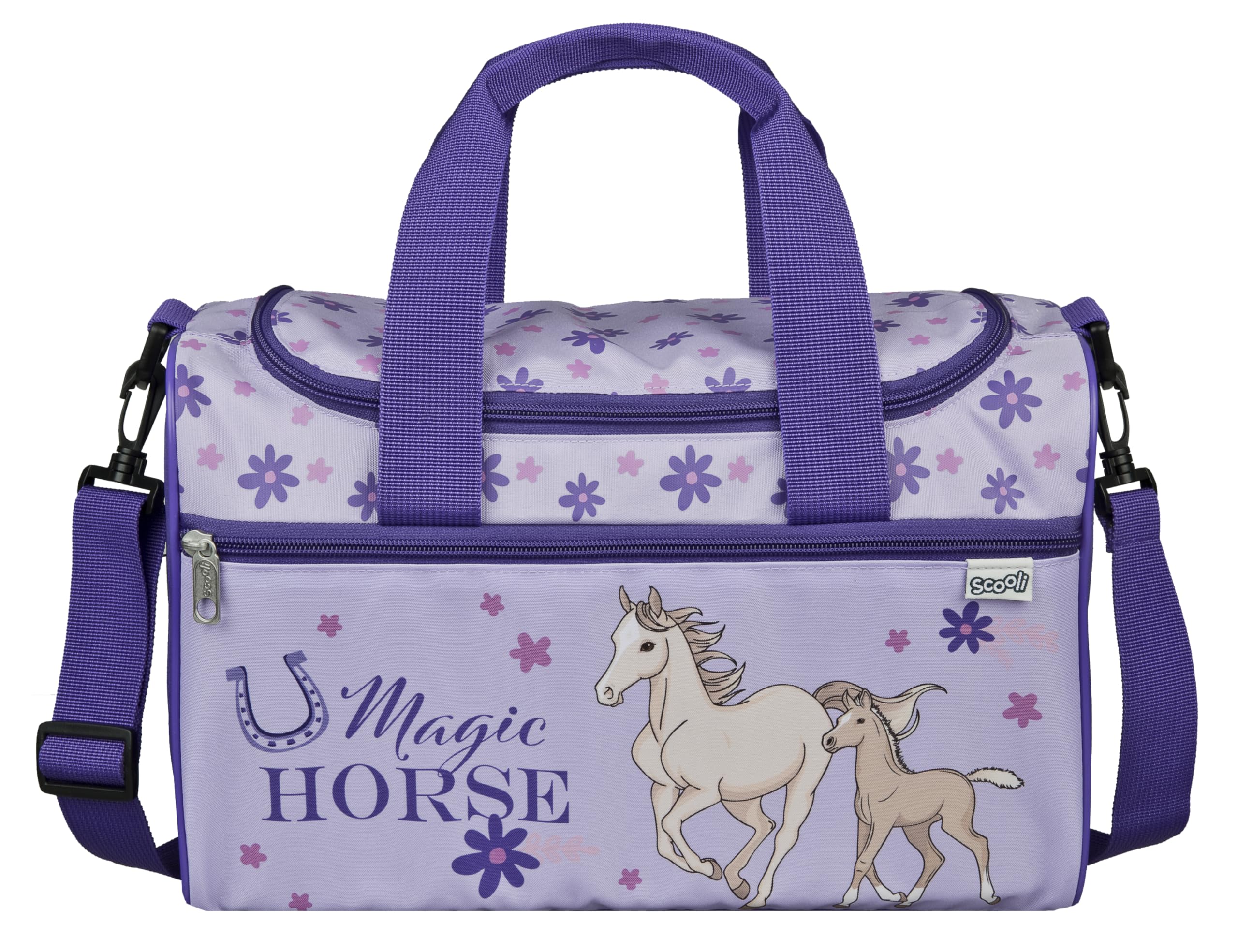 Scooli - Sports Bag for Children - 23 x 35 x 16 cm - Spacious Main Compartment - Adjustable Shoulder Strap - School Accessories - Shoulder Bag, Magic Horse, 23 x 35 x 16 cm, Children's Sports Bag