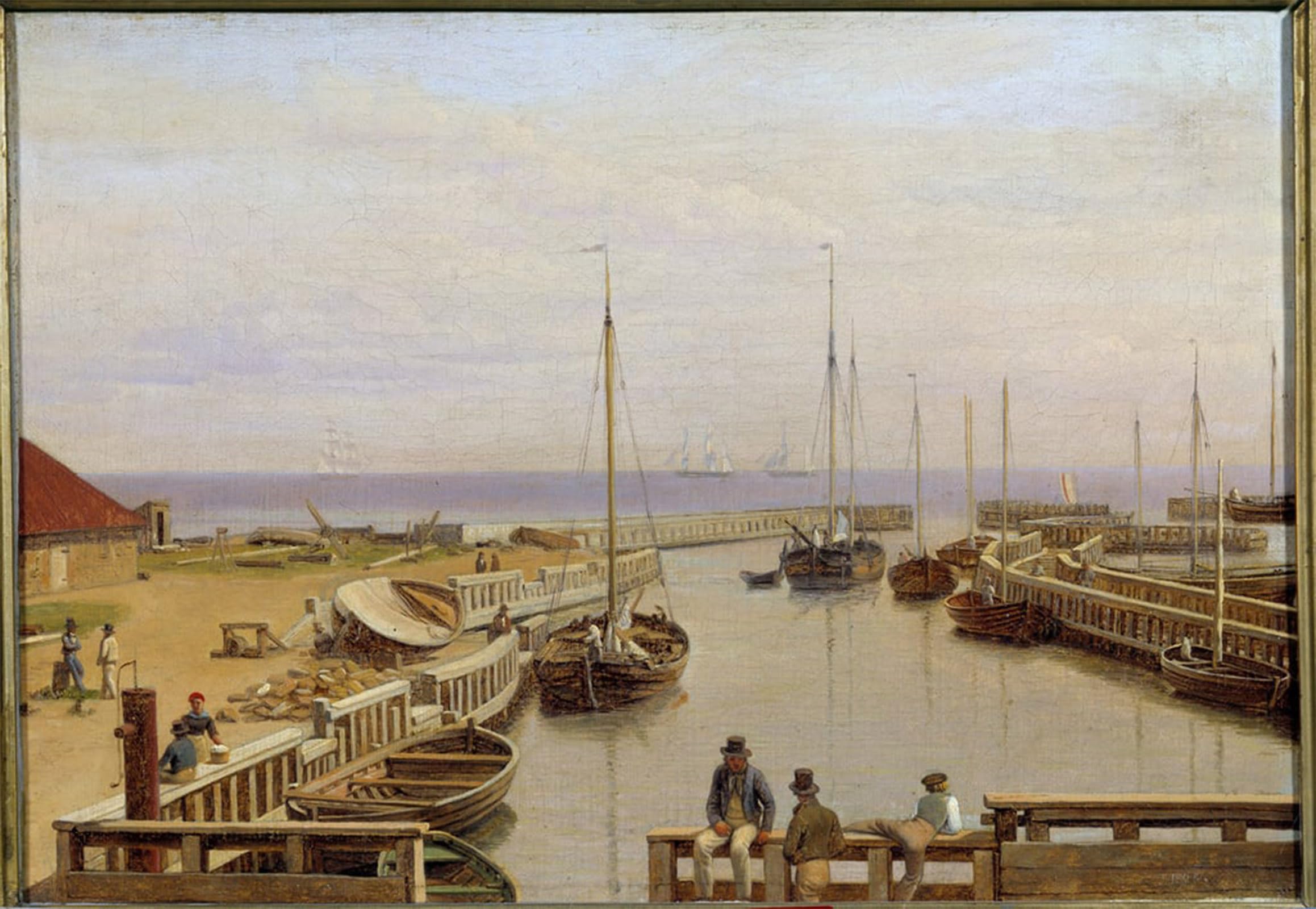 Serendipitp No Frame Aesthetic Poster Photo Wall Print Retro Picture The Port Of Dragor In Denmark In By Christoffer Wilhelm Eckersberg Modern Wall Artwork For Home Decor 60X90cm