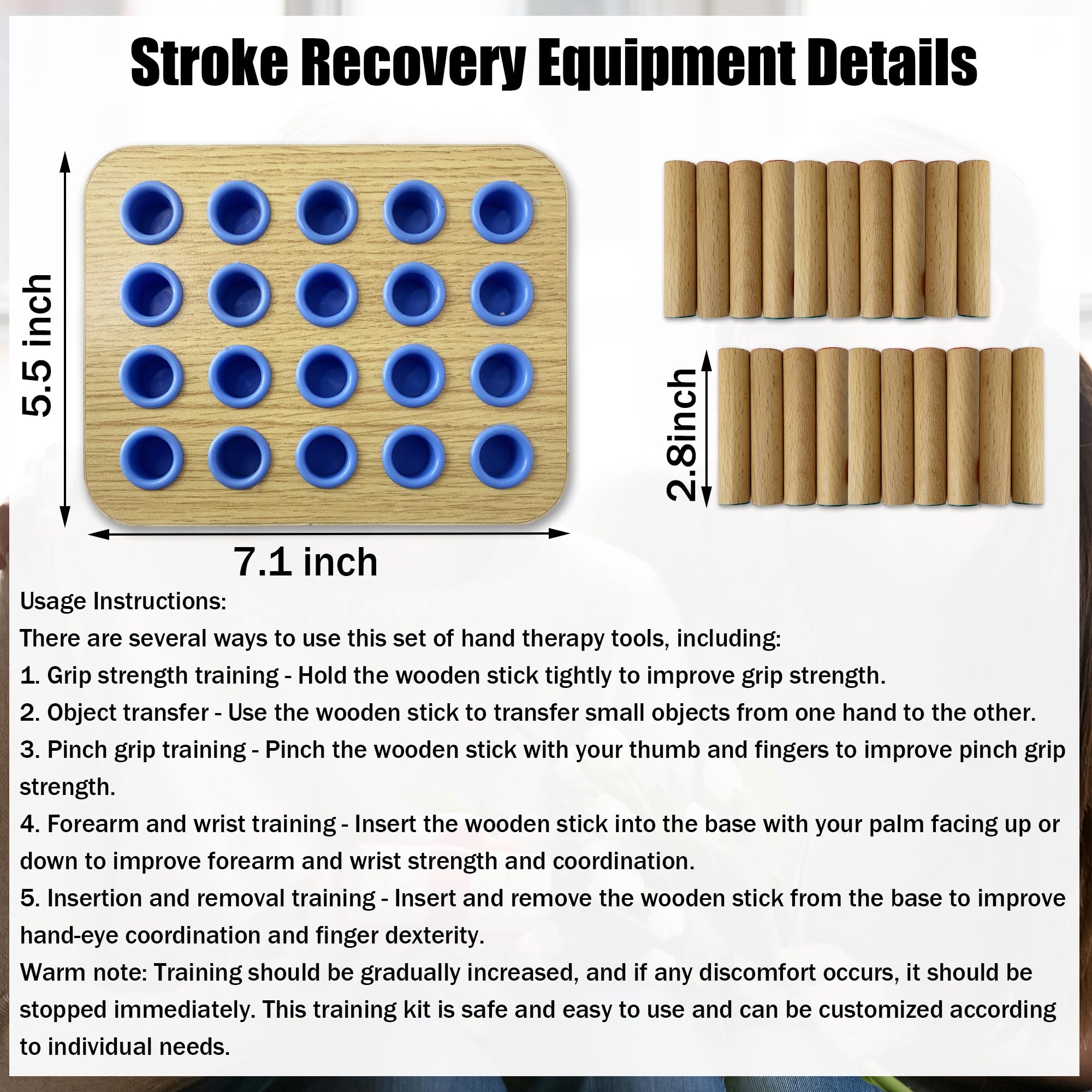 Stroke Training Equipment - Stroke Hand Exercise Tools Finger Arm Exercise Activities for Stroke Seniors Patient Elderly — Amazon image 2