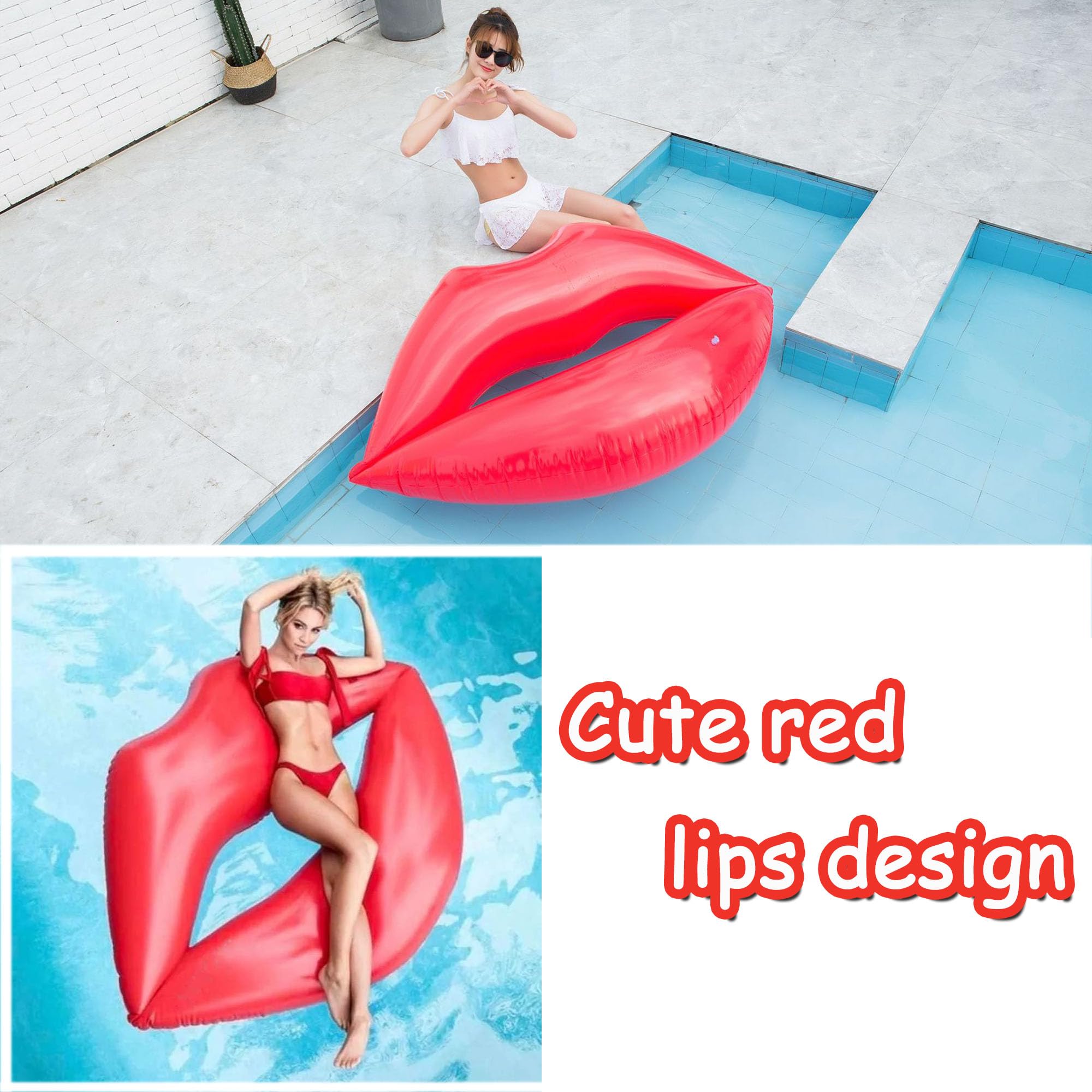 Labbra Rosse Inflatable Swim Rings In Forma Cuore Galleggiante Ad Anello In Formato Cuore Anello Di Nuoto Di Amore Per Piscina Aumento Addensato Pvc Per Feste In Spiaggia