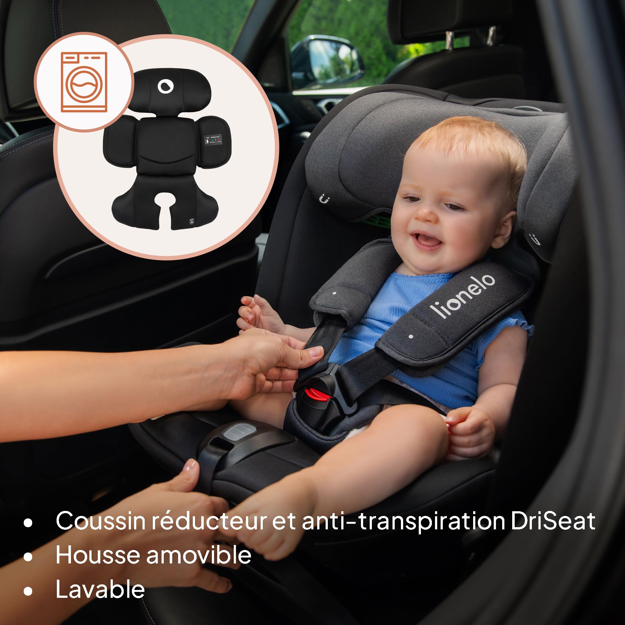 Lionelo BASTIAAN RWF I-SIZE Siège Auto Pivotant 360° 0-36 kg, ISOFIX | Montage Face et Dos à la Route, Groupe 0/1/2/3 (40 à 140 cm) TopTether, Réglage de l'Appui-Tête, de la Ceinture de Sécurité