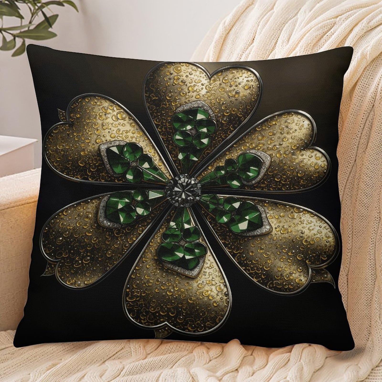 Fekiloot Style Golden Decoration Pillowcase Pillow Sham Pillow Case