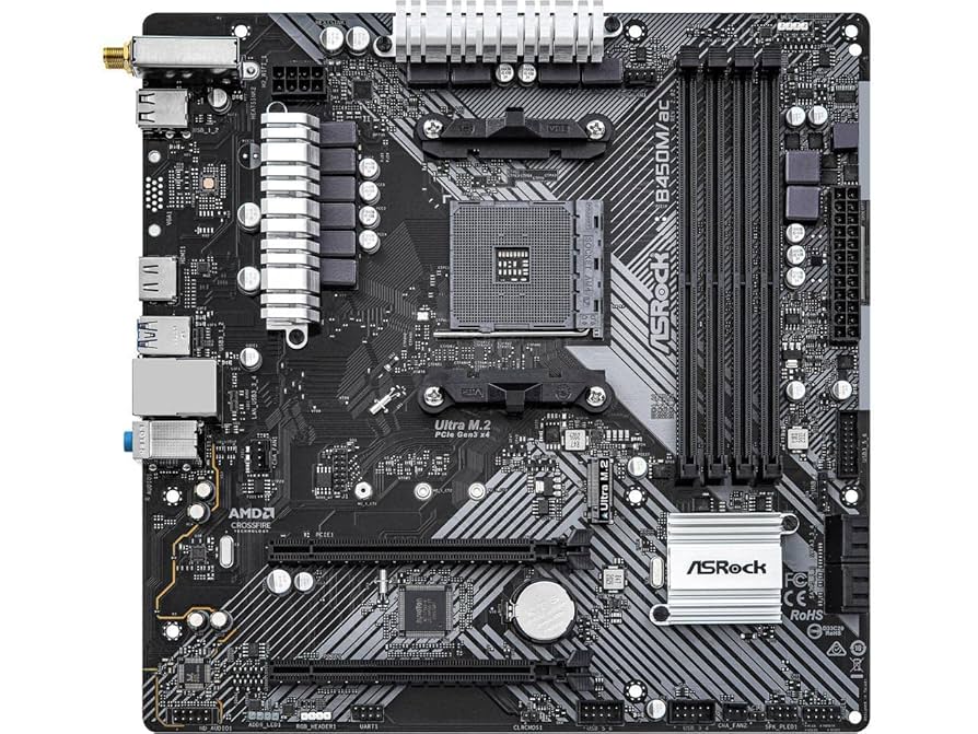 Amazon.com: ASRock B450M/AC R2.0 AMD Motherboard and