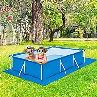 Vista 5 de Paño rectangular de suelo para piscinas sobre el suelo, plegable, impermeable, protector de suelo para piscinas/piscinas inflables para niños, 116 x
