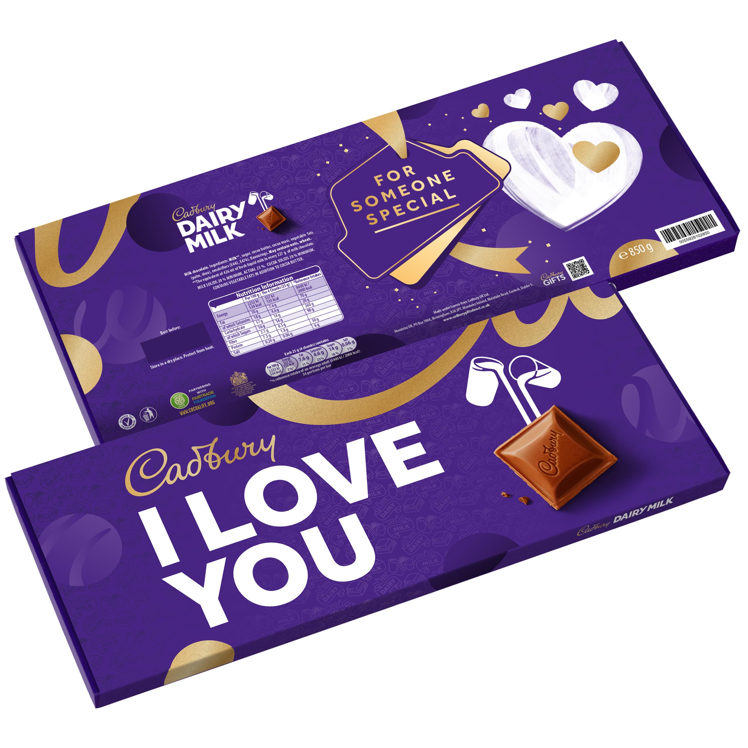 Cadbury Dairy Milk I Love You Gift Chocolate Bar Extra-Large 850g