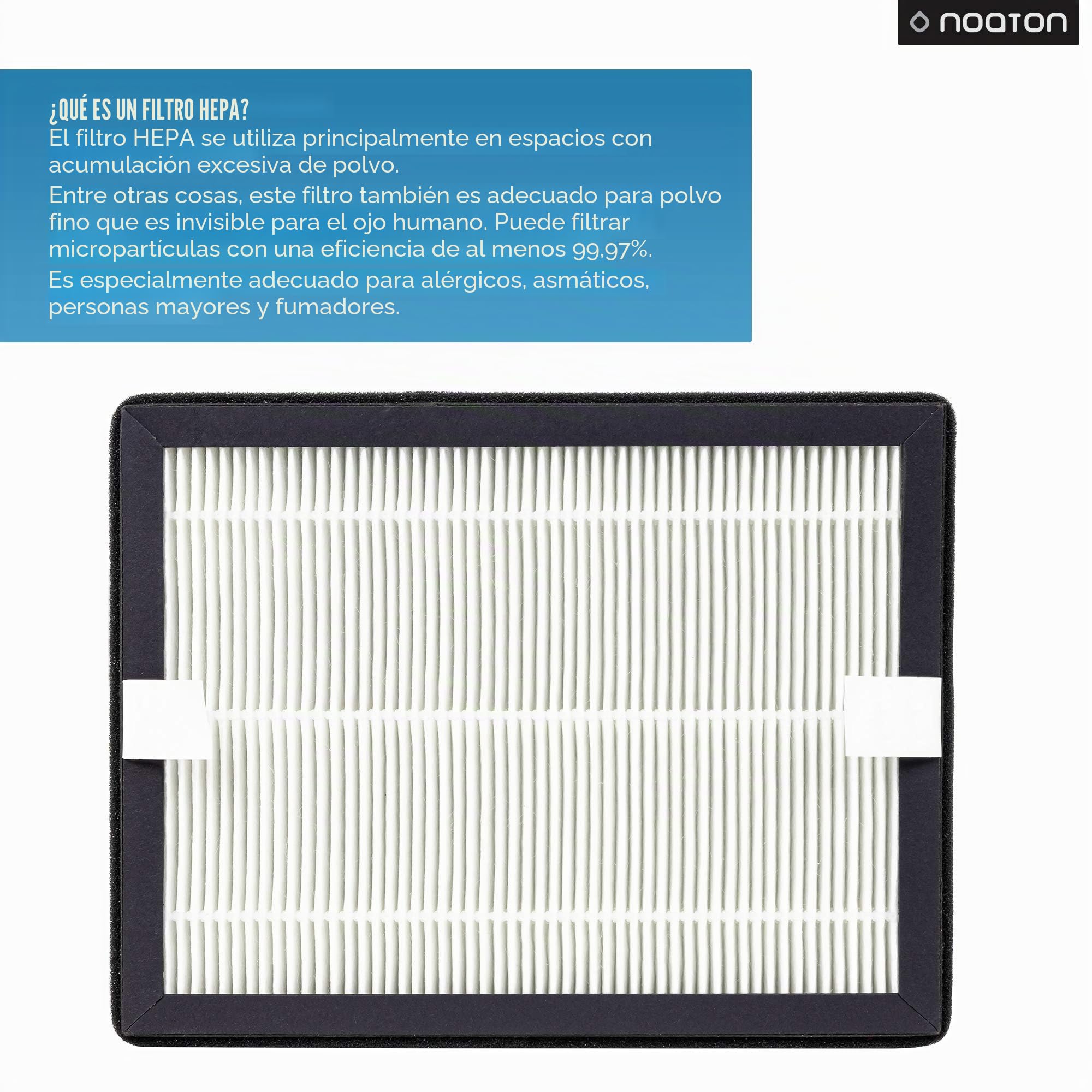 Deshumidificador y purificador de aire Noaton DF 4214 HEPA, salida de hasta 14 l, flujo de aire 95 m3/h, hasta 25 m2, filtro HEPA, consumo <210 W, secado de ropa
