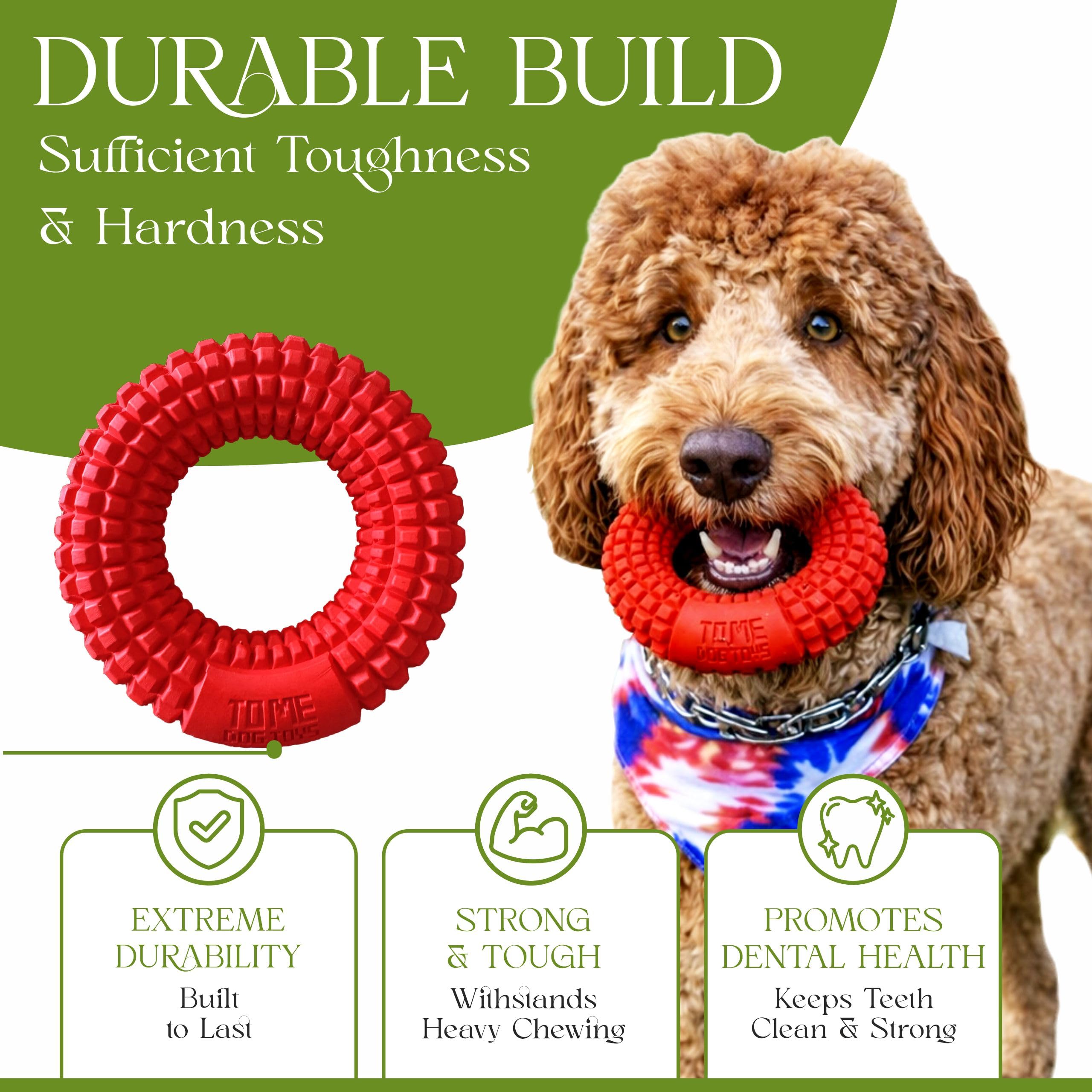 TO ME DOG TOYS Juguete de anillo perro masticadores agresivos, anillo de masticación, juguetes casi indestructibles goma natural, perros grandes y medianos, juguete divertido masticables de perros