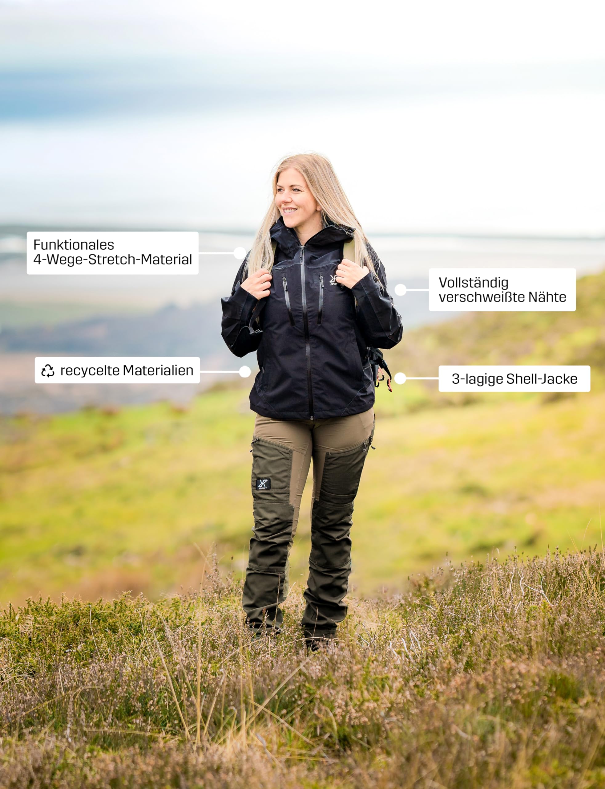 RevolutionRace Silence Proshell 3L Jacket, Damenjacke, belüftete und wasserdichte Jacke für Wanderungen und andere Outdoor-Aktivitäten