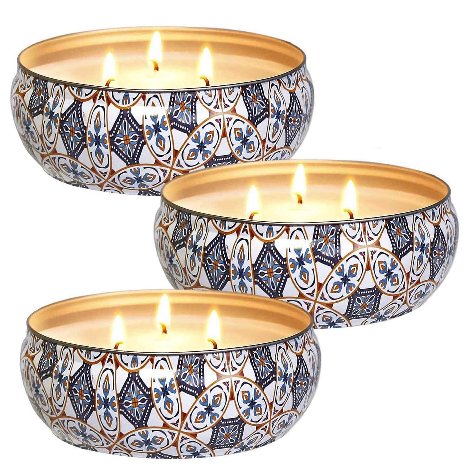 Juego de velas aromáticas de aceite de citronela, de 396 ml, con tres mechas, sin humo, para regalo de cumpleaños, Navidad, Día de la Madre
