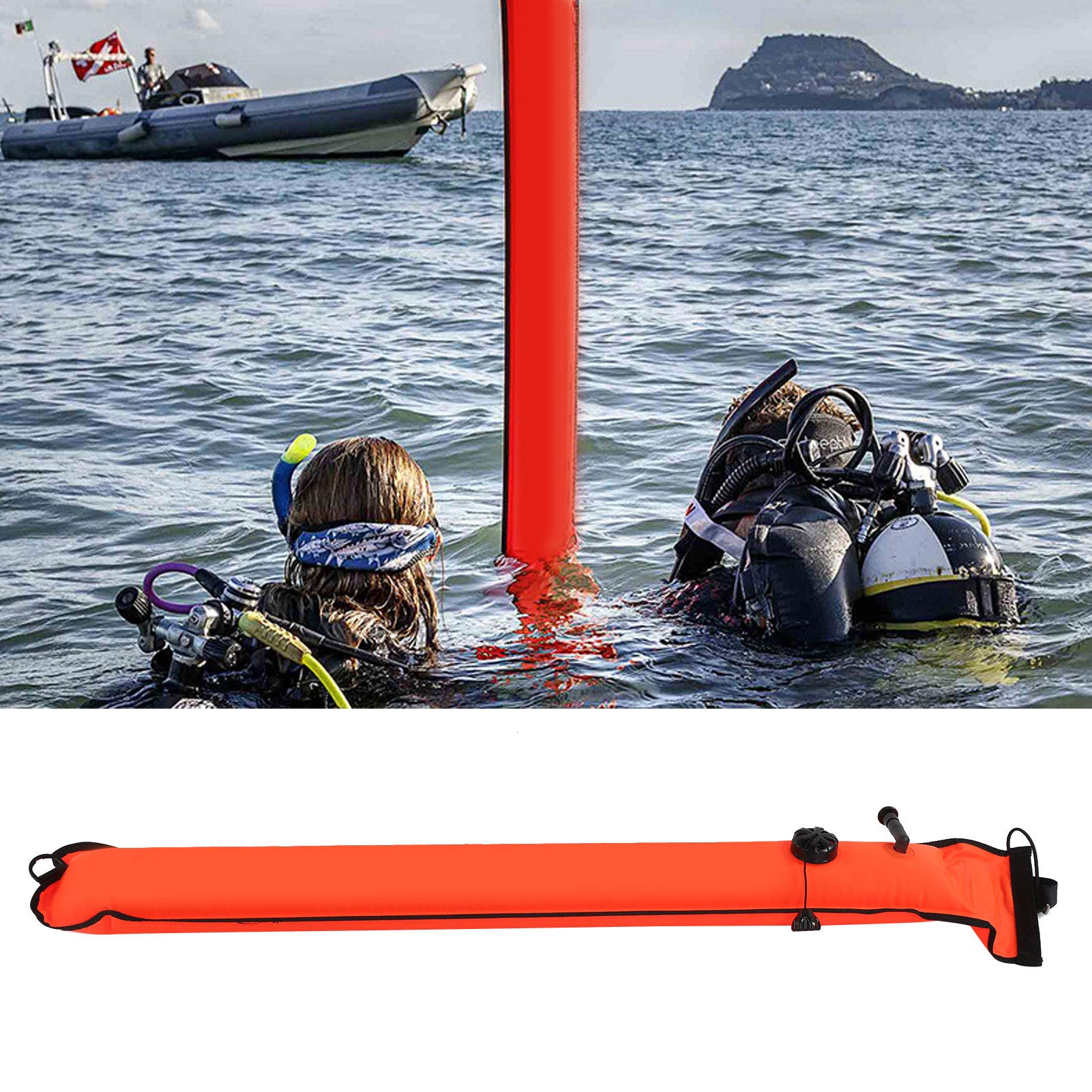 Equipo de Buceo de Buen Rendimiento de Sellado, boya marcadora de Superficie de Buceo Brillante Duradera, para bucear Personas(Orange)