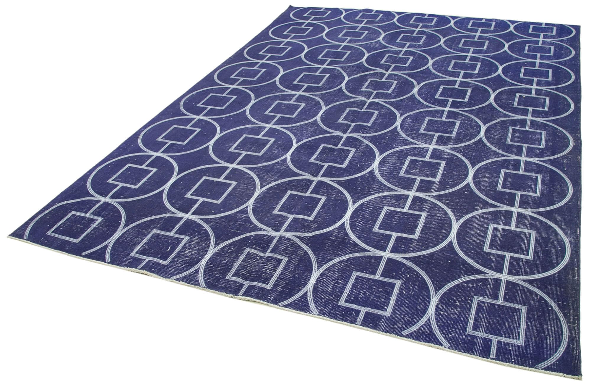 72 x 102 - 218 x 310 Cm Geometric Carpet Purple Geometric Bohemian Wool Cotton Handmade Handknotted Vintage