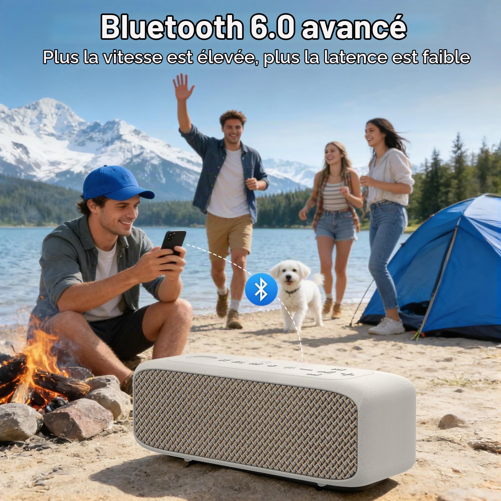 NOBIS Enceinte Bluetooth 20W IP68 Étanche Bluetooth 6.0 Portable