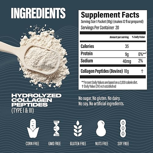 Miniatura 2 de BUBS Naturals Péptidos de colágeno en polvo sin sabor – Las mejores proteínas para articulaciones y piel – Alimentado con pasto criado – apto