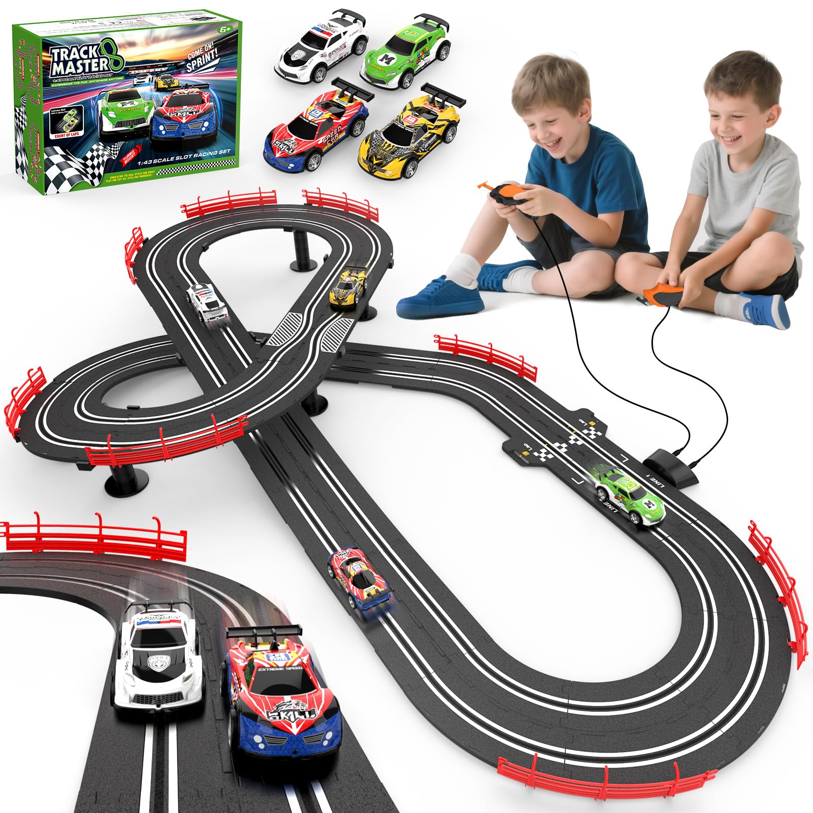 Wupuaait 3-in-1 Slot Car Race Track Set