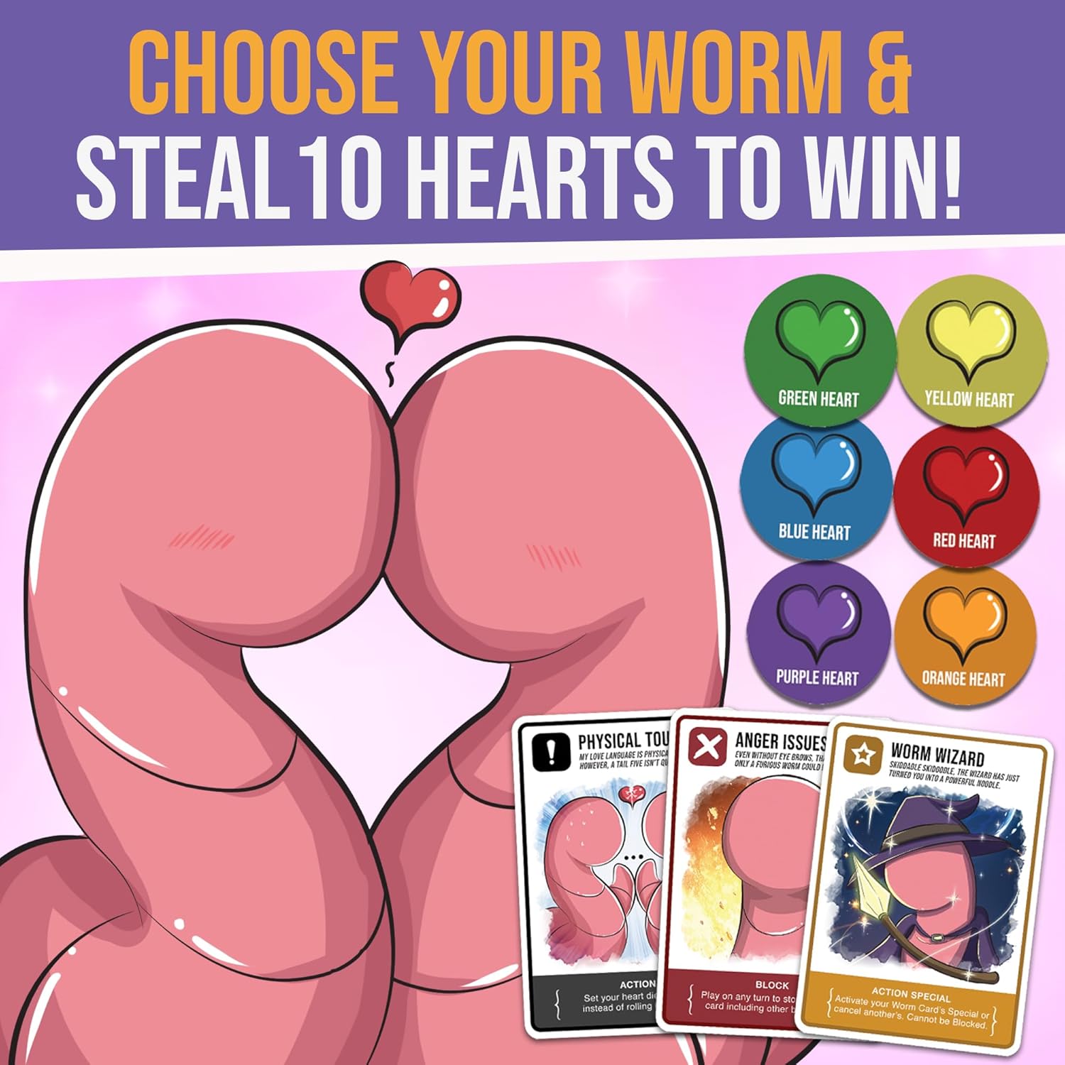 Chicken Challengers Love Me As a Worm x Card Game Bundle | Dice-Rolling & Strategy Party Games for 2–8 Players