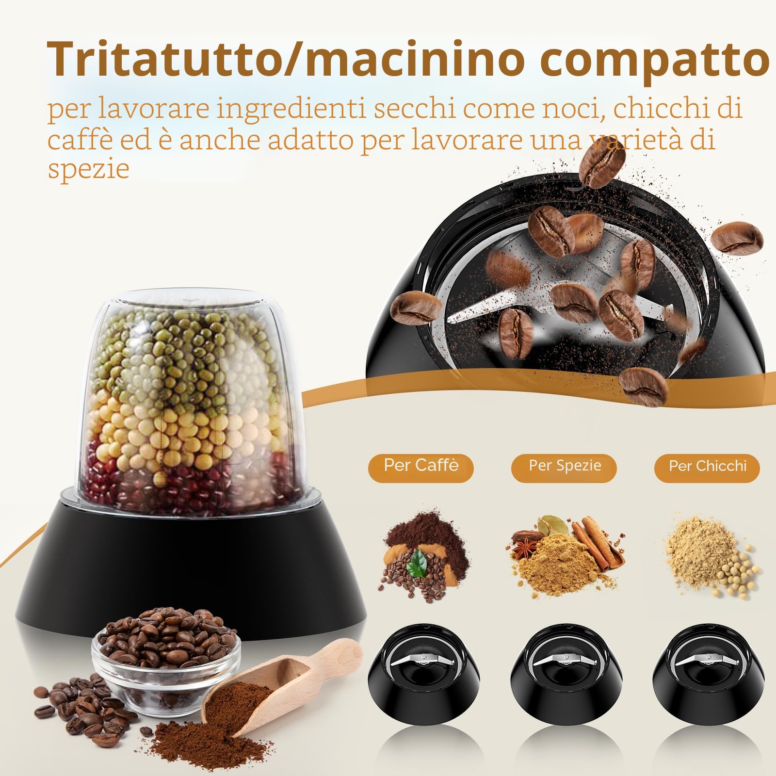 Howork Robot da Cucina multifunzione 1500W, Multifunzione di Grande Capacità, Per Tritare, Affettare, Sminuzzare, Tritare, Frullare, Sminuzzare,Farcire e Impastare, Acciaio Inox Nero