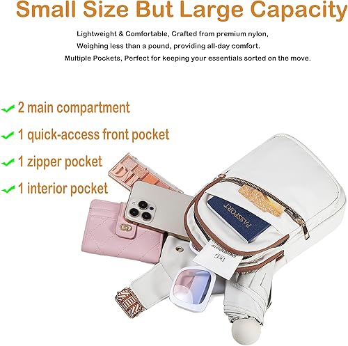 Miniatura 40 de EVANCARY Bolso bandolera pequeño para mujeres y hombres, mochila bandolera para viajes, al aire libre, senderismo Gris profundo