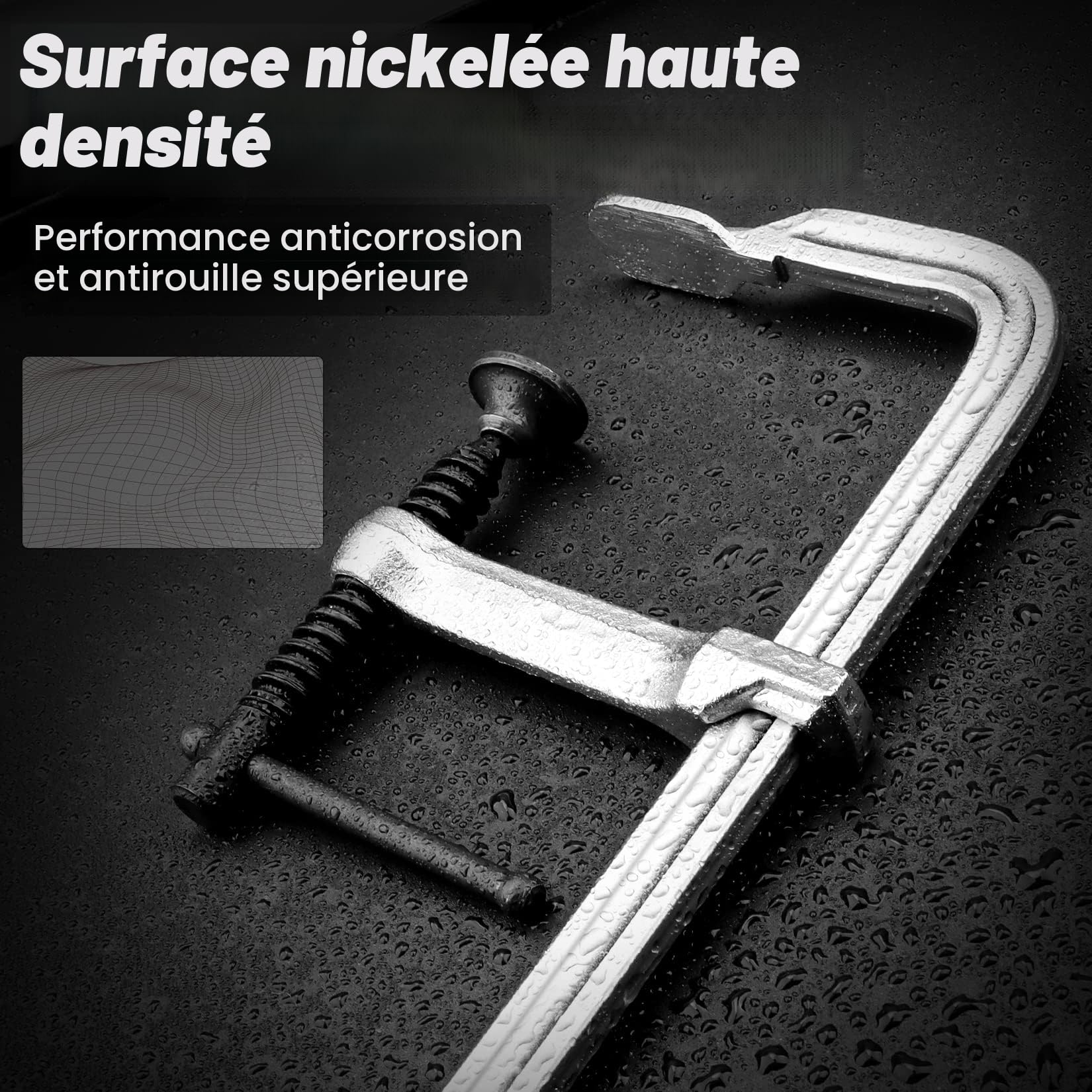 SHALL Ensemble de serrage à vis 4 pièces 300 mm 200 kg acier forgé