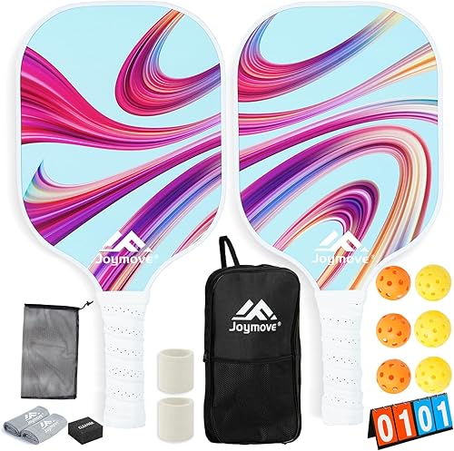 Pickleball Paddles Set of 234, USAPA Approved Fiberglass Pickleball Set with Lightweight Pickleball Rackets, Carbon Paddles and Pickleballs, Gifts