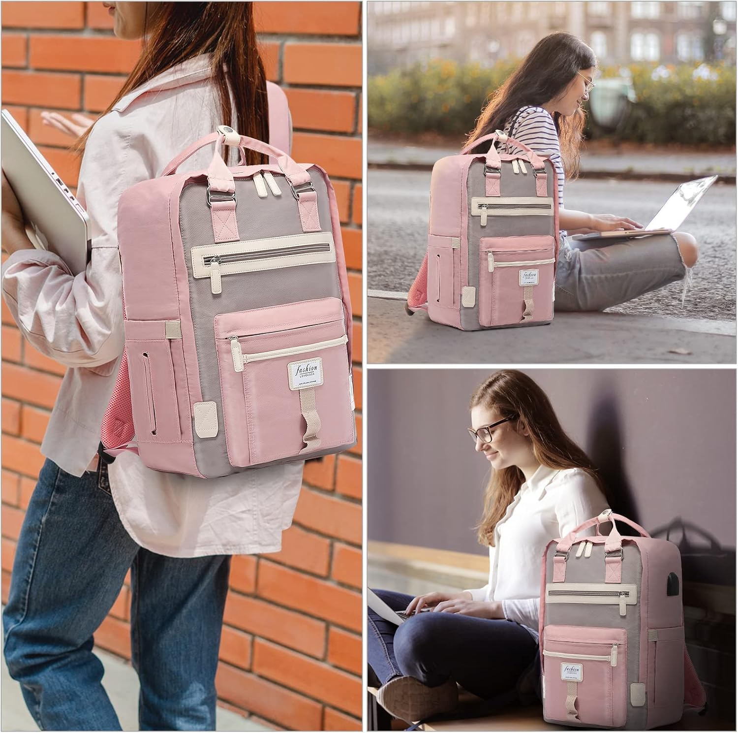 LOVEVOOK Laptop Backpack for Women, Travel Backpack Light Weight, Large Capacity Computer Backpack Purse for Work