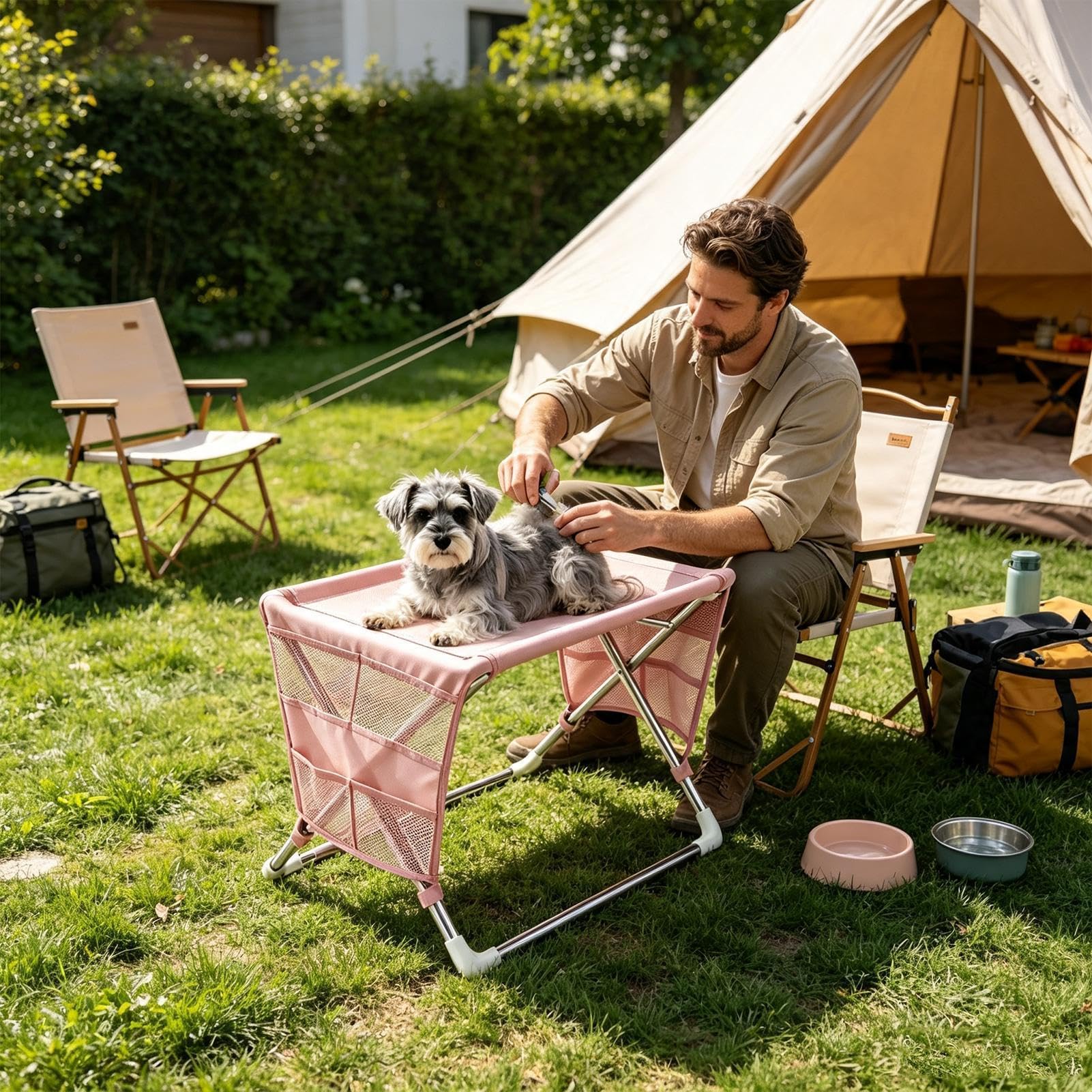 Hängematte mit Krallenschere für Hunde, Hängematte für Tierpflege und Bad