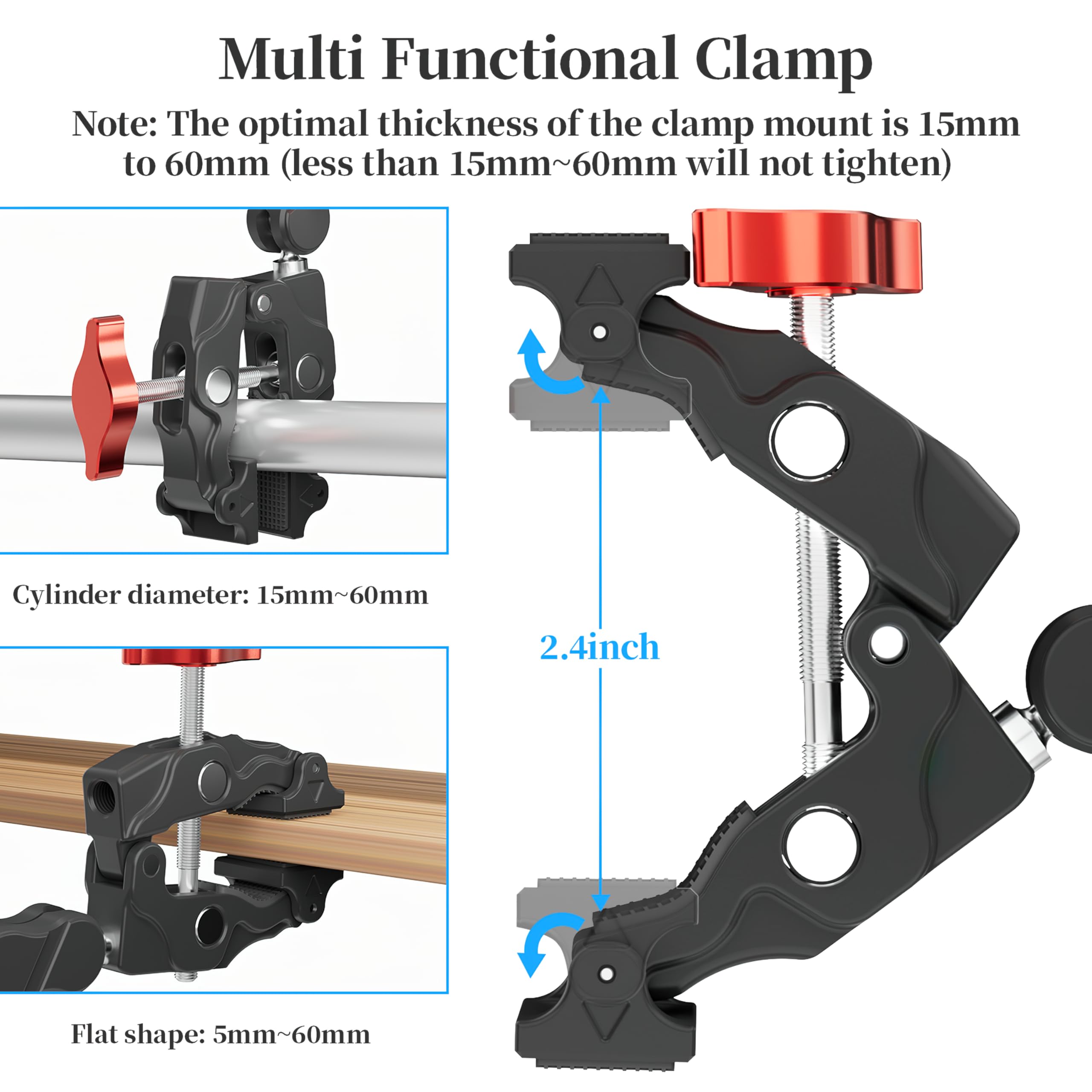 Soporte de abrazadera para manillar de bicicleta para GoPro Hero 13/12, zapata fría, roscas de 1/4 pulgadas, adaptador de montaje de teléfono/cámara de acción para DJI osmo Pocket 3/Action 5 Pro para