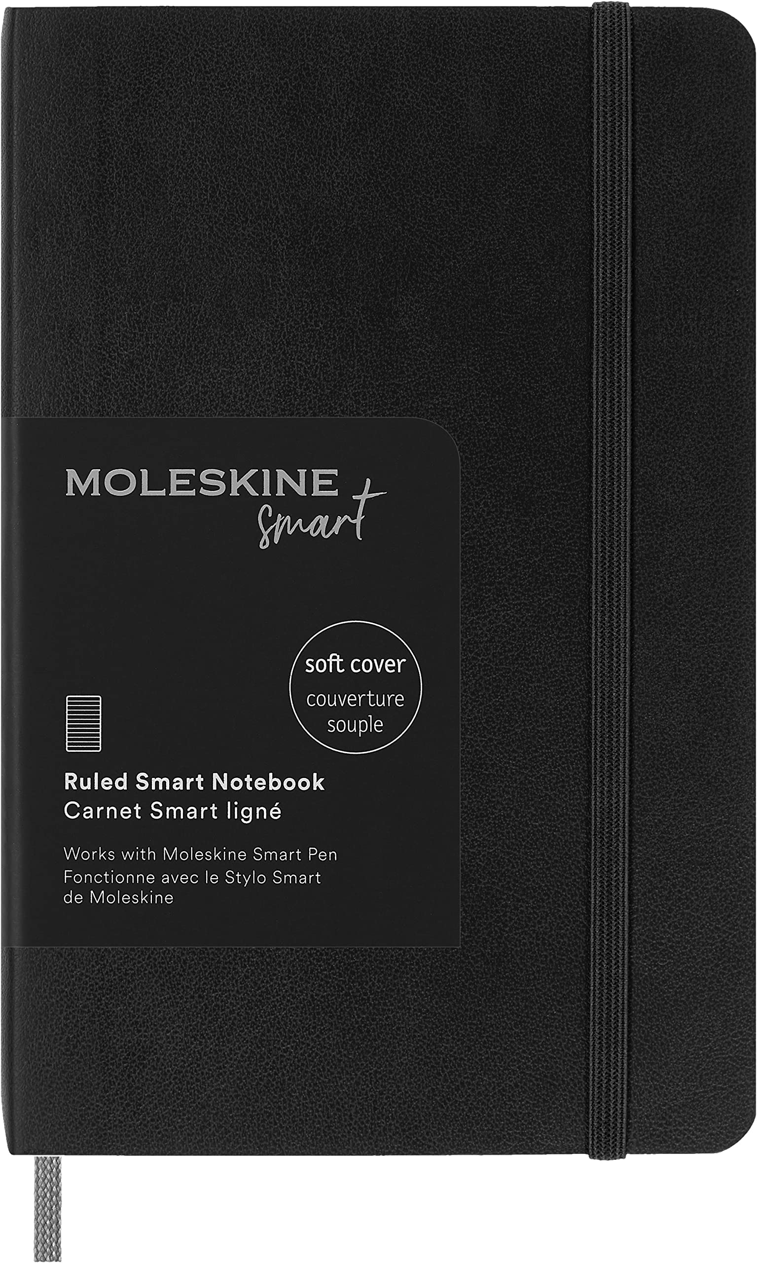 Moleskine Smart Notebook, Smart Writing System, Smart Notebook With Soft Cover, Ruled Pages and Elastic Closure