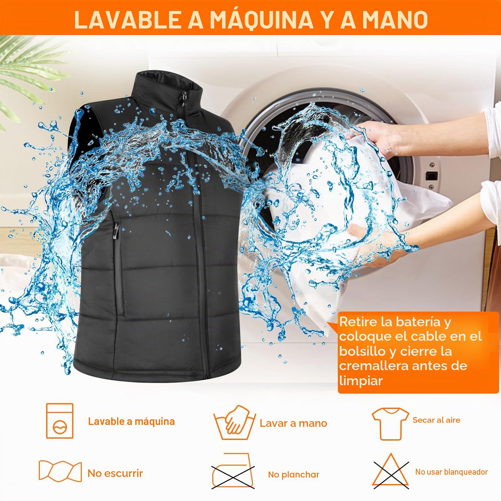 Amiable Chaleco Calefactable Hombre, Chaqueta Calefactable Hombre con 15 Zonas, Chaleco Termico Electrico con batería recargable de 10000 mAh, Ropa Calefactable Chaleco Calefactor para Moto Caza