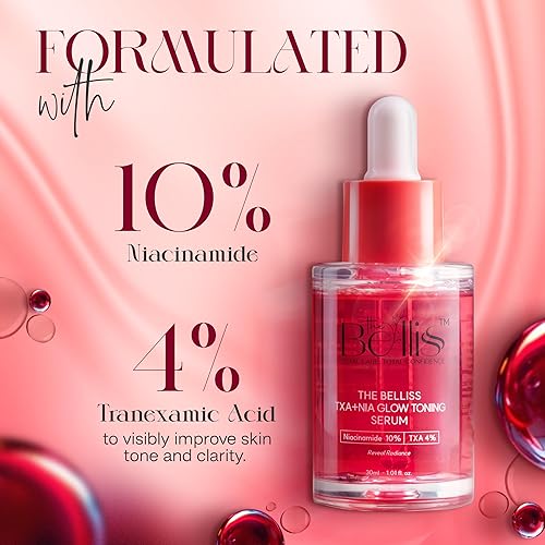 Miniatura 4 de Belliss - Suero de niacinamida 10 y ácido tranexámico - TXA + NIA Glow Serum - Fórmula hidratante para tono de piel desigual, textura, tonificación