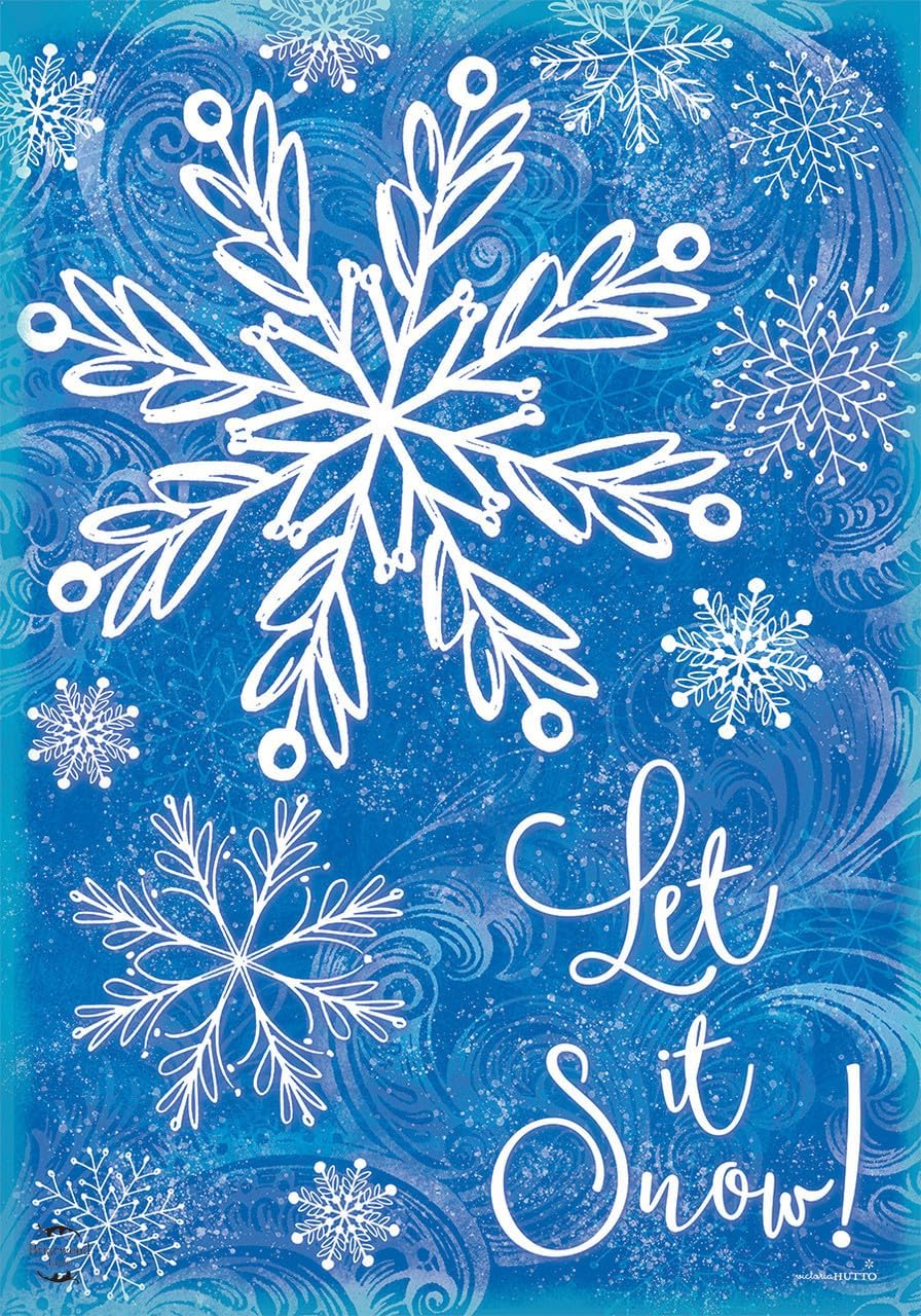 Briarwood Lane Dancing Snowflakes Burlap House Flag