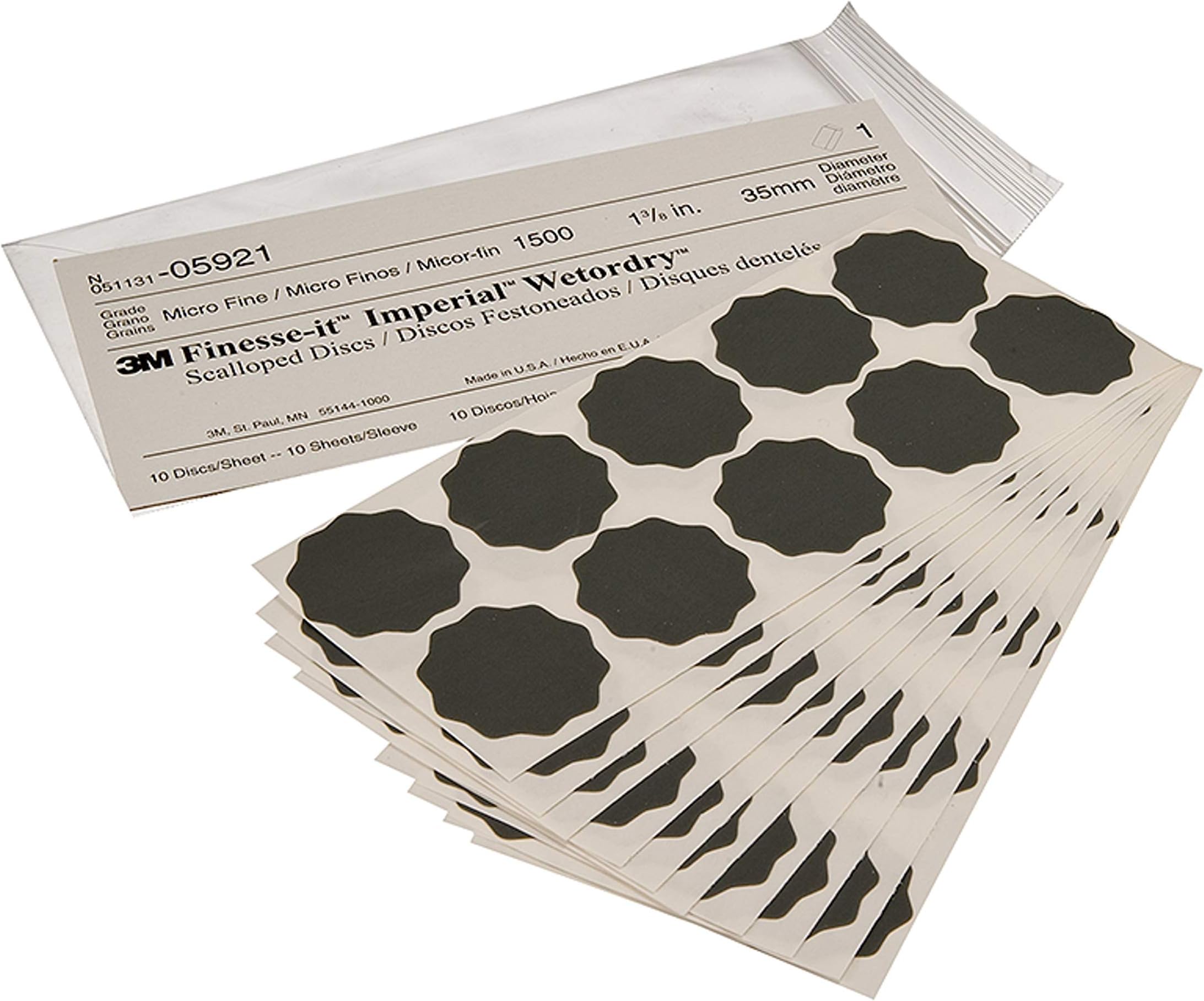 3M05921 Finesse-it Imperial Wetordry 1-3/8" 1500A Grade Scallop Disc