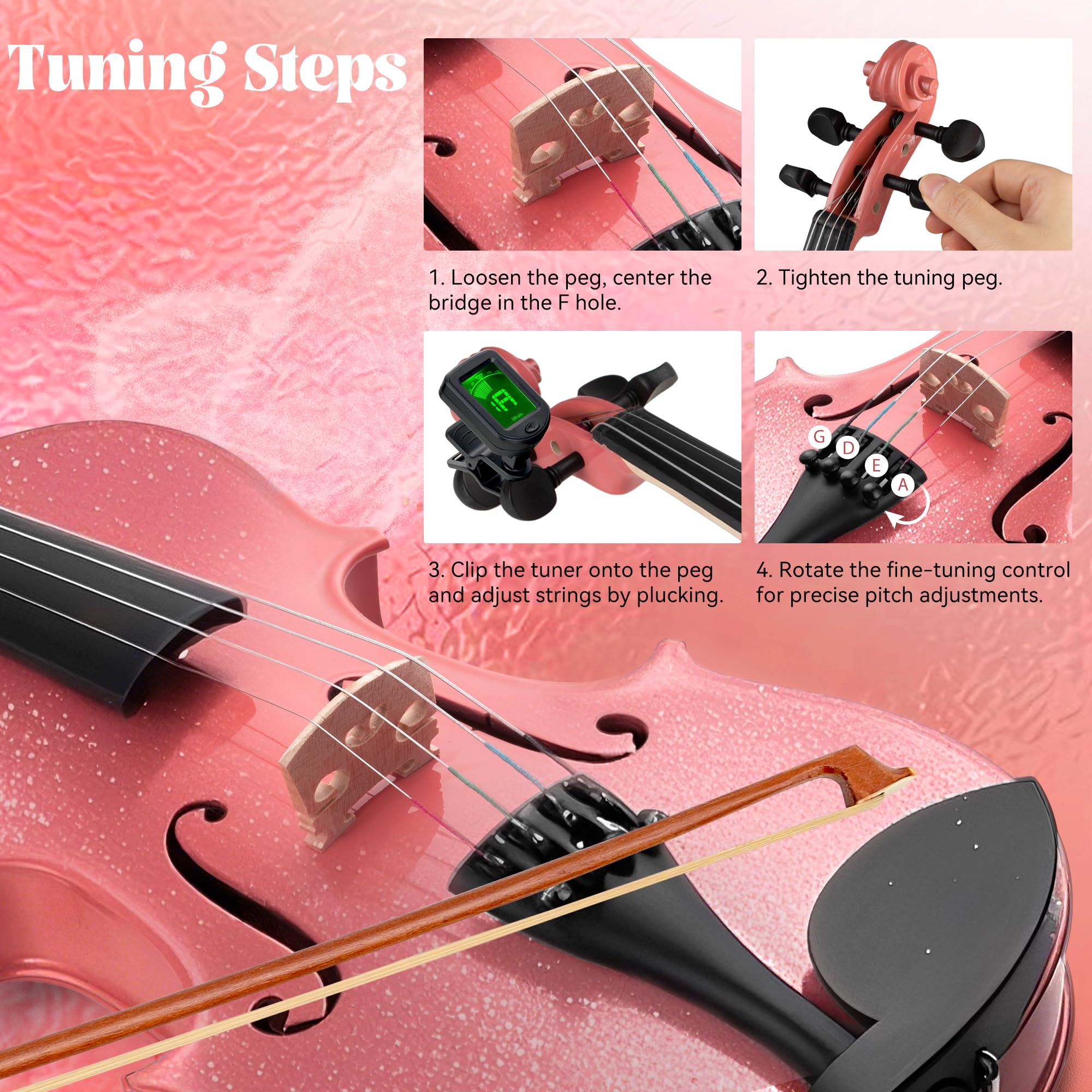 Amazon.com: Poseidon 3/4 Violin for Beginners, Kids Violin Set