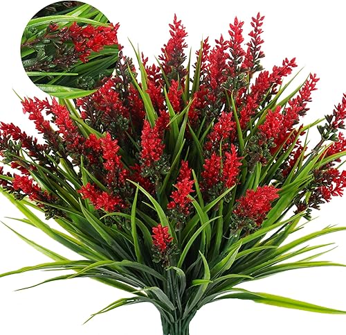 RECUTMS Planta de césped falso, plantas falsas al aire libre, césped artificial, arbustos artificiales resistentes a los rayos UV, arbustos