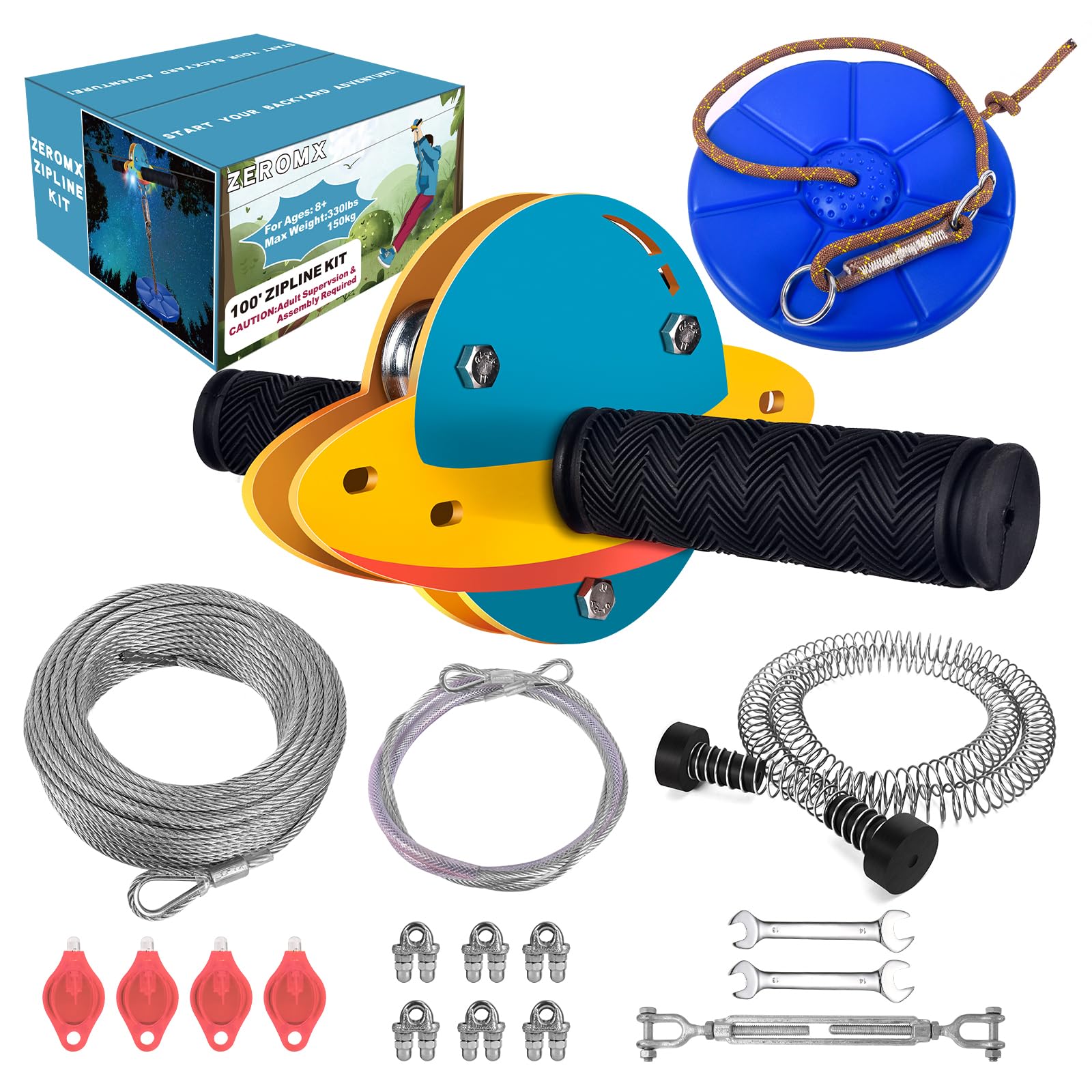 ZIP−FM 77.8　グッズ　14点セット Amazon.com: ZEROMX 68FT Zip Line Kit for Kids and Adults