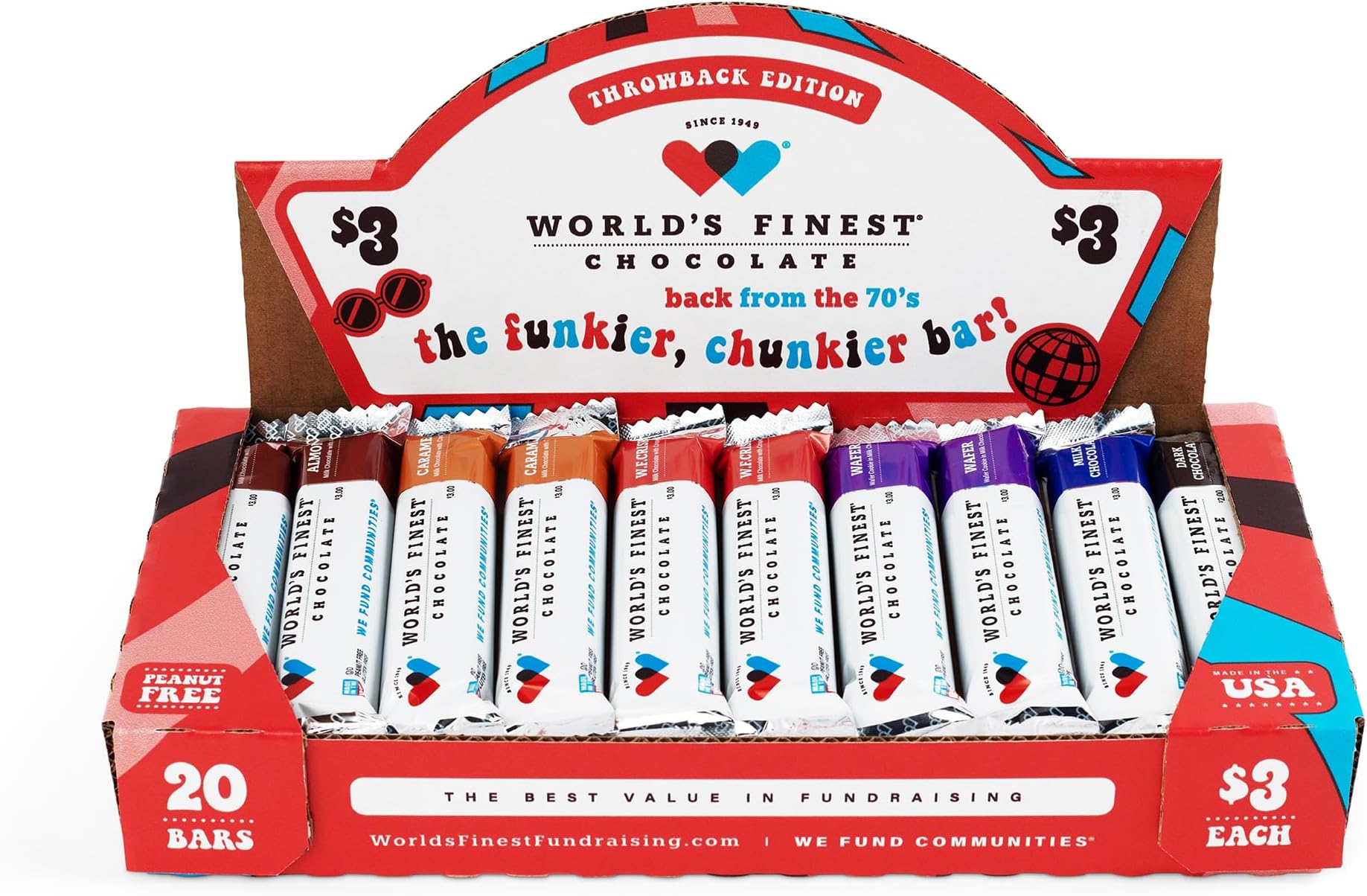 World's Finest® Chocolate - 20 Candy Bar - Fundraising Chocolate Variety Pack