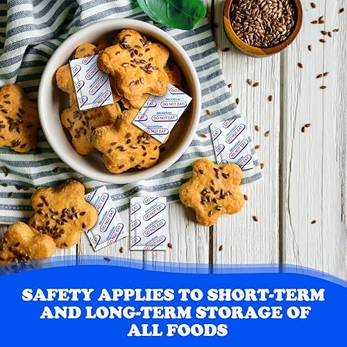 Miniatura 4 de QHOWYAL Paquete de 100 absorbentes de oxígeno de 300 CC 10 paquetes en bolsa de vacío individual absorbentes de oxígeno de grado alimenticio para