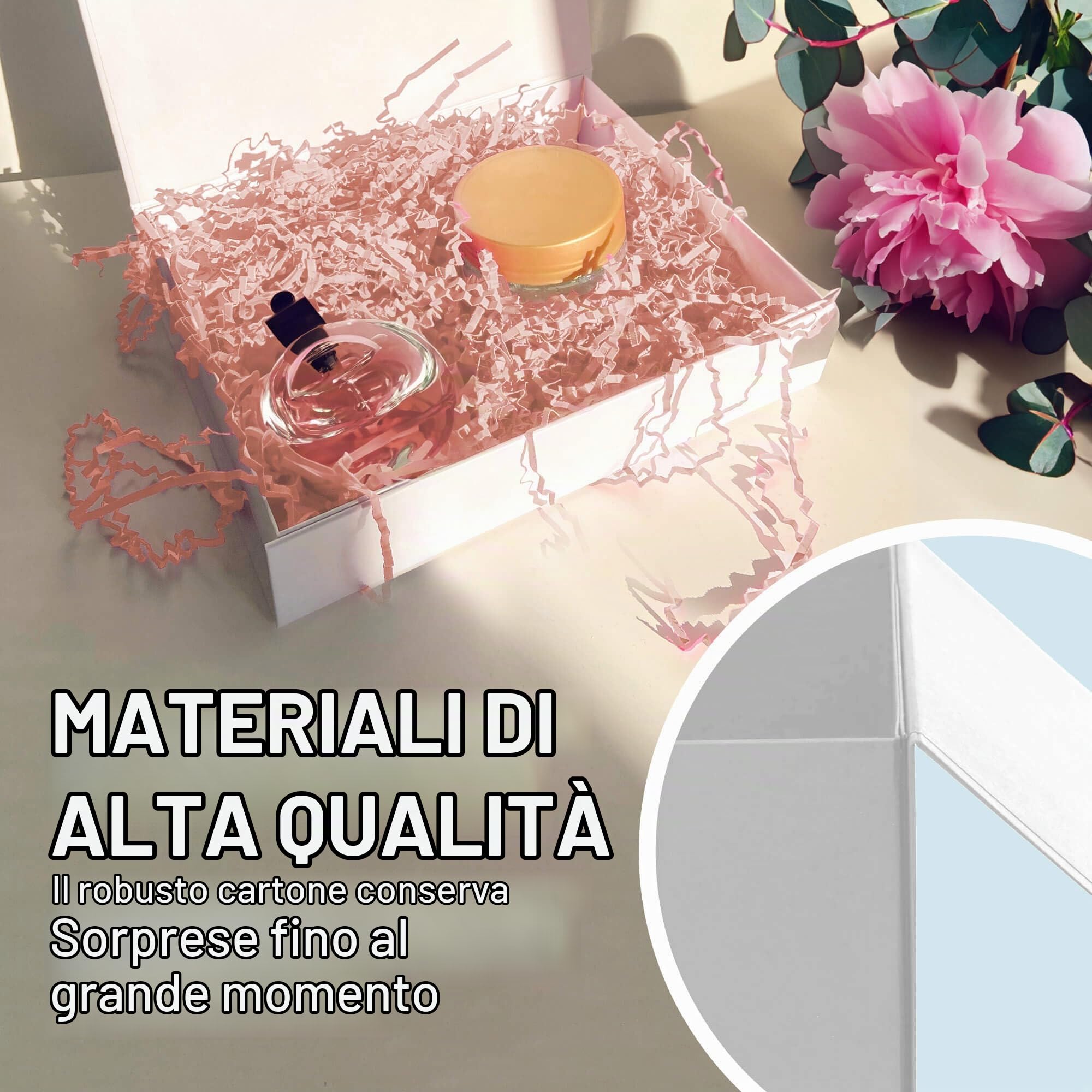 Verpackungswelt Scatola Regalo Con Coperchio | 31 x 22 x 15 cm | Chiusura Magnetica | Perfetto per Compleanno, Matrimonio, Natale, Nascita | Confezione in Bianco