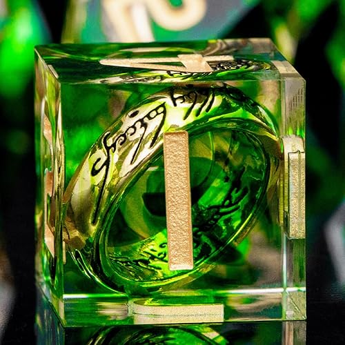 Miniatura 9 de ORIFANTOU DND - Juego de dados de El Señor de los Anillos con caja, dados poliédricos D y D hechos a mano, dados poliédricos D y D para Dungeons and