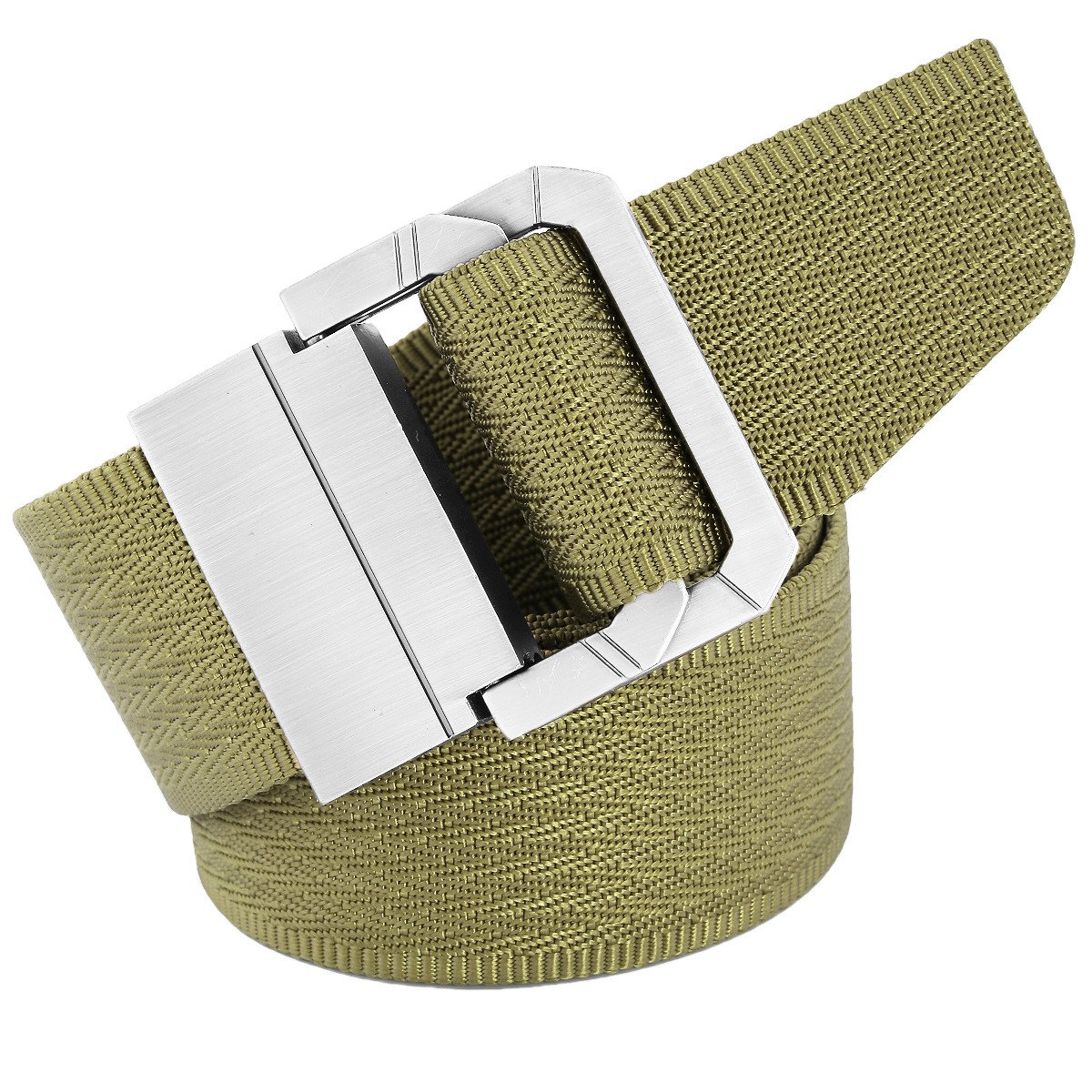 KYEYGWO Tactical Nylon Belts for Men Woman, Military Style Web Belt with Double D-ring Buckle, Ginger Yellow